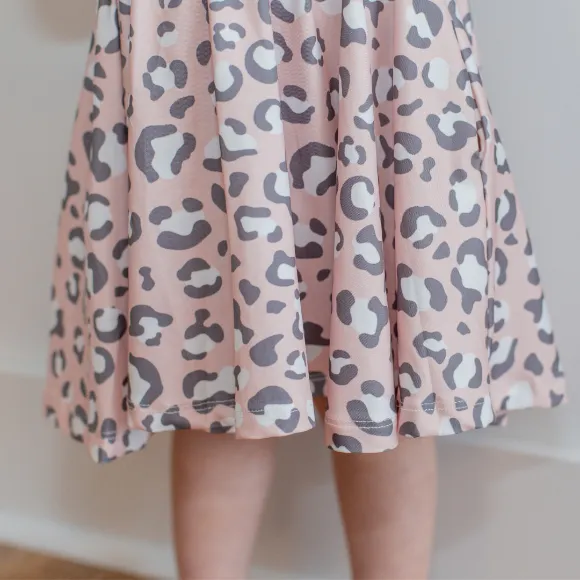 Girl Pink Leopard Dress