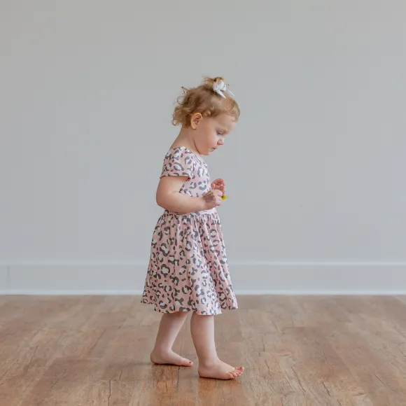 Girl Pink Leopard Dress