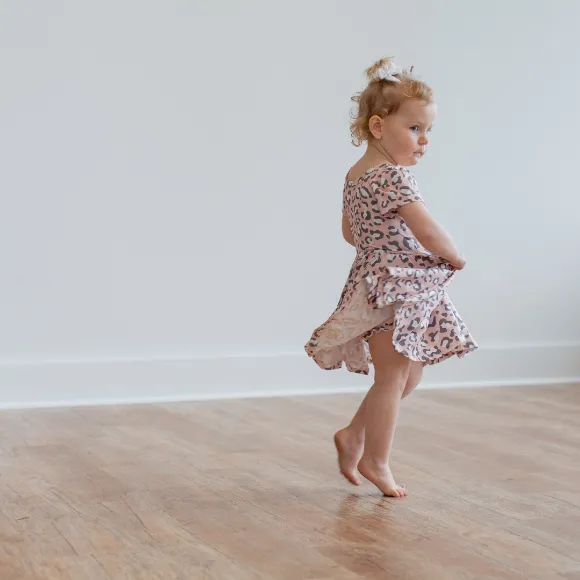 Girl Pink Leopard Dress