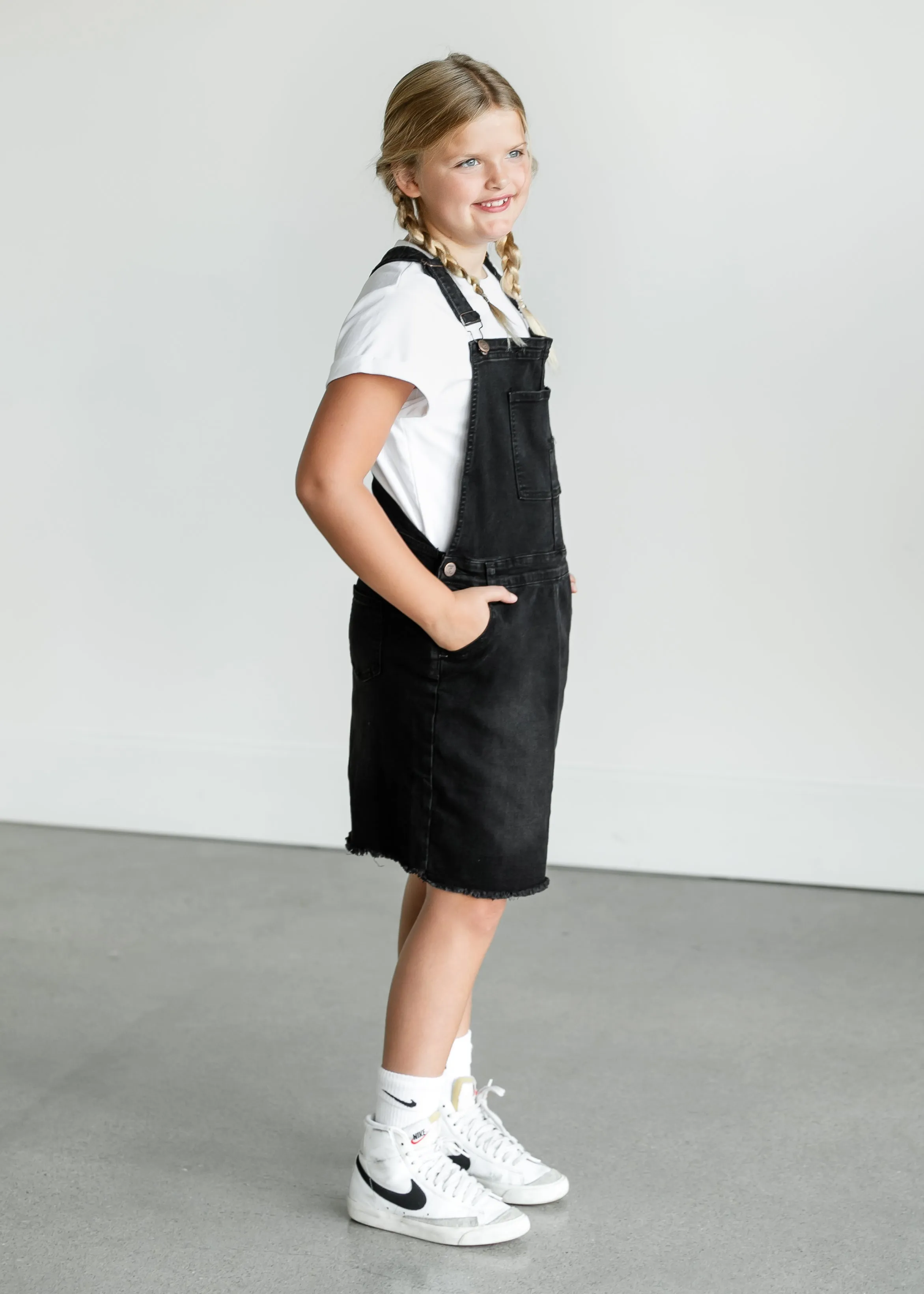 Girl's Aria Denim Overall Jumper Dress - FINAL SALE