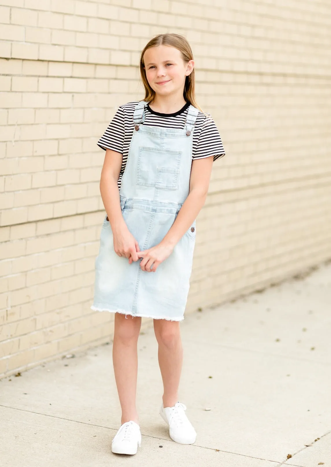 Girl's Aria Denim Overall Jumper Dress - FINAL SALE