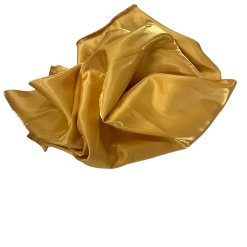 Gold Crystalized Reflective Liquid Bridal Satin Fabric