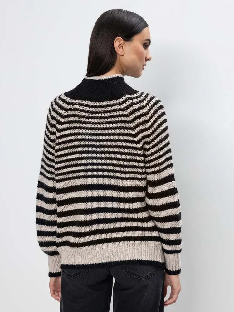 H Black & White Stripe Knitted Jumper