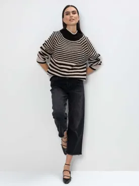 H Black & White Stripe Knitted Jumper