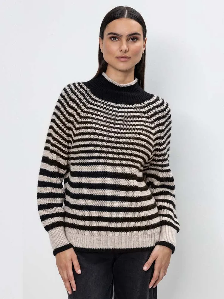 H Black & White Stripe Knitted Jumper