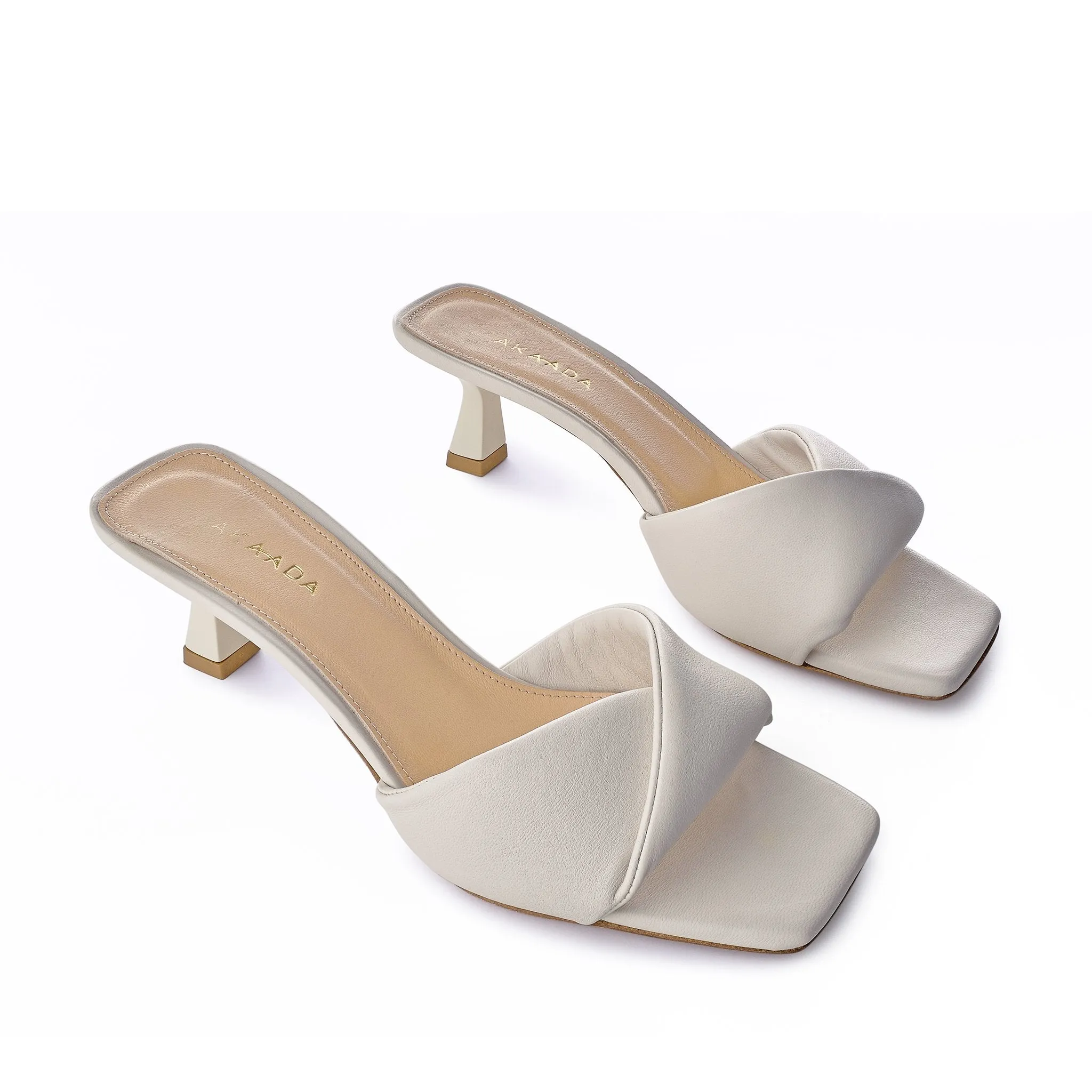 Haya Off White Soft Leather Sandals