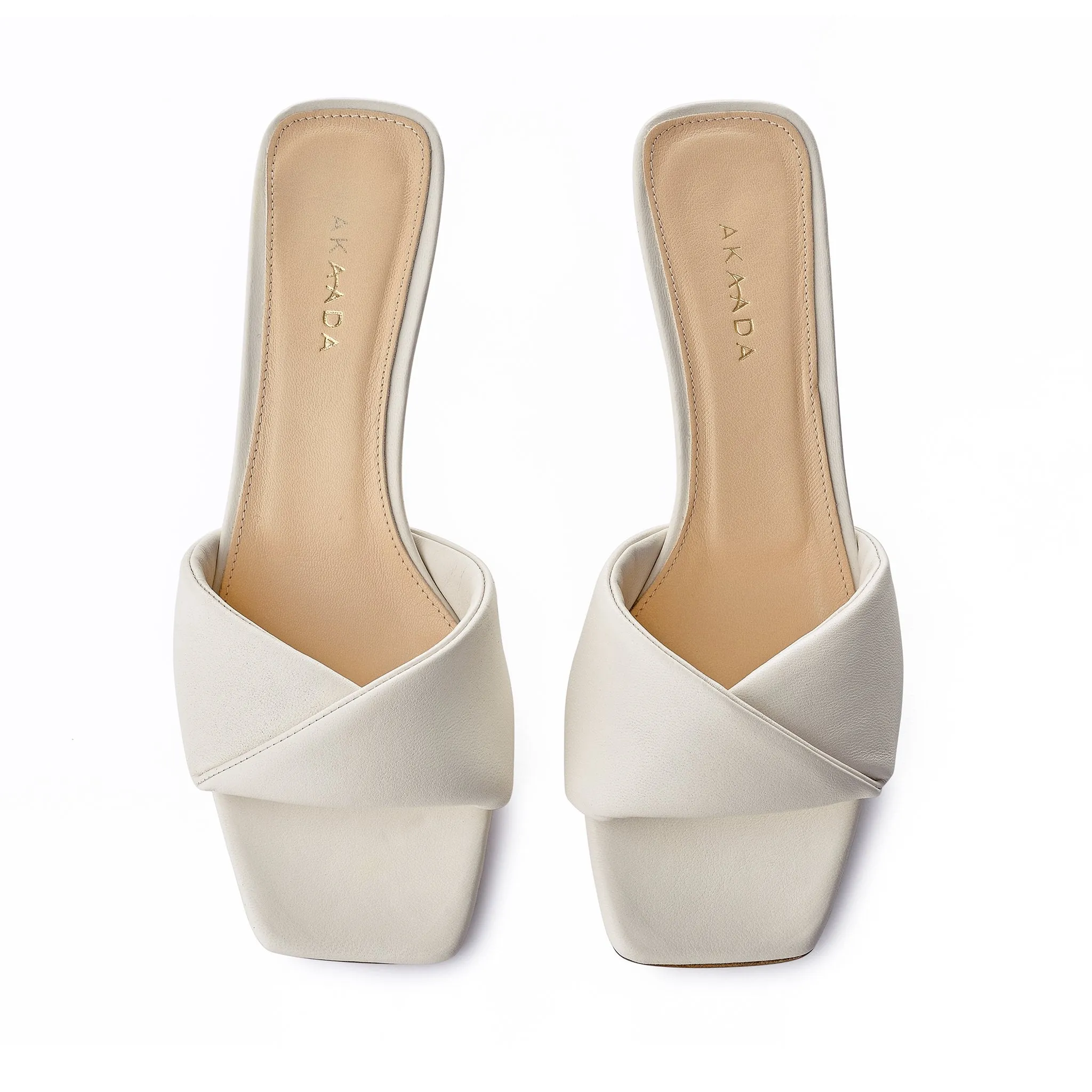 Haya Off White Soft Leather Sandals