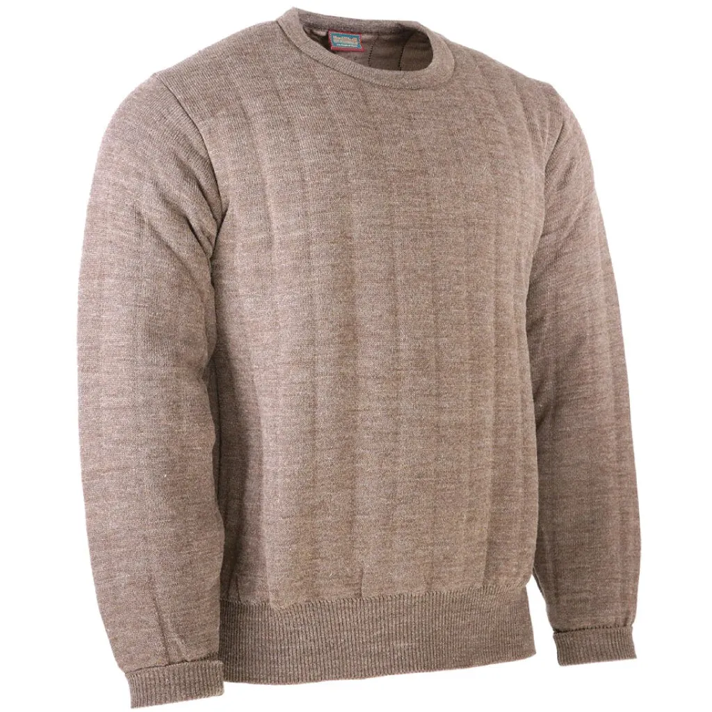 Heavyweight Crew Neck Country Jumper without Patches in Brown Mix