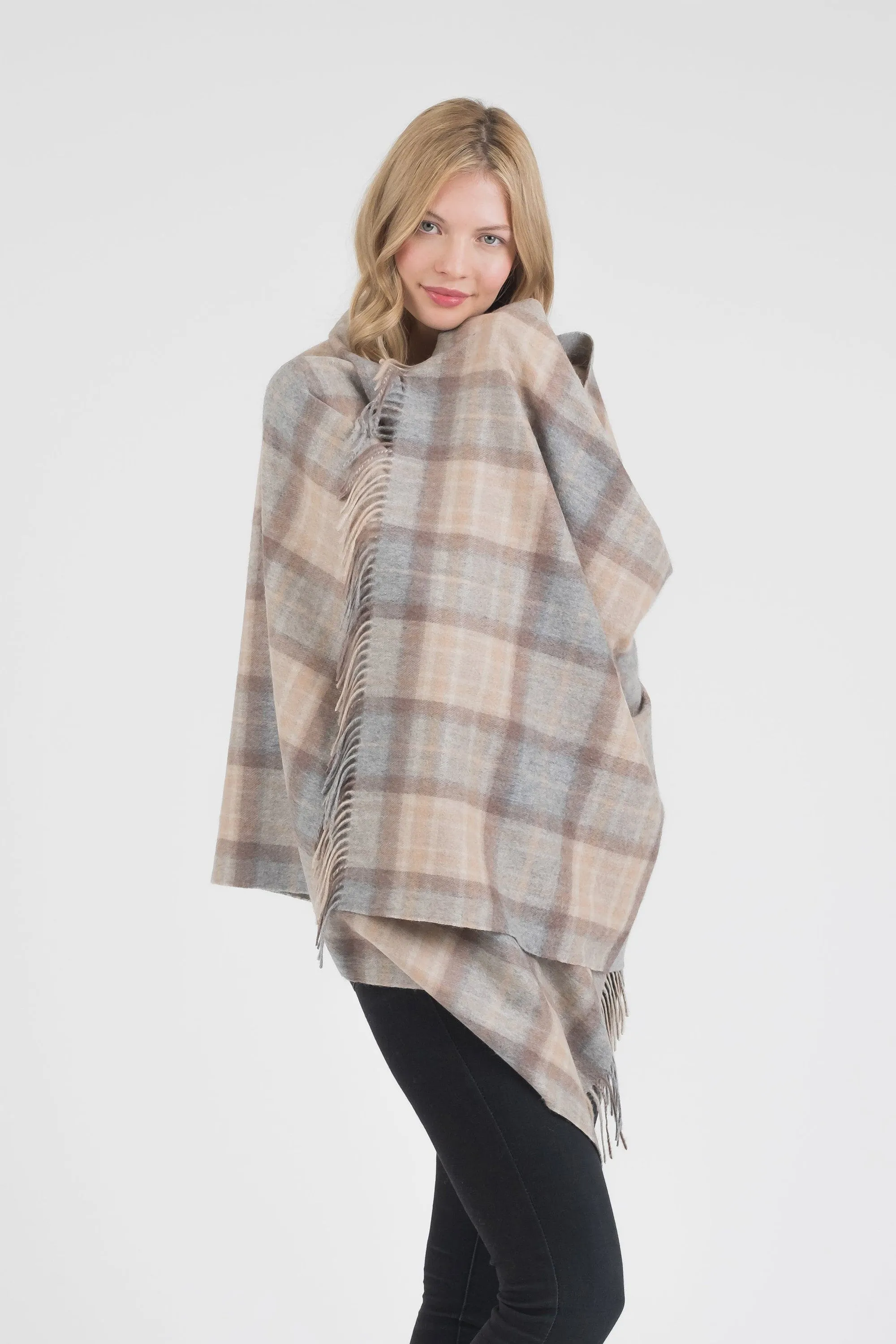 Heritage Tartan Cashmere Stole - Mackellar Natural