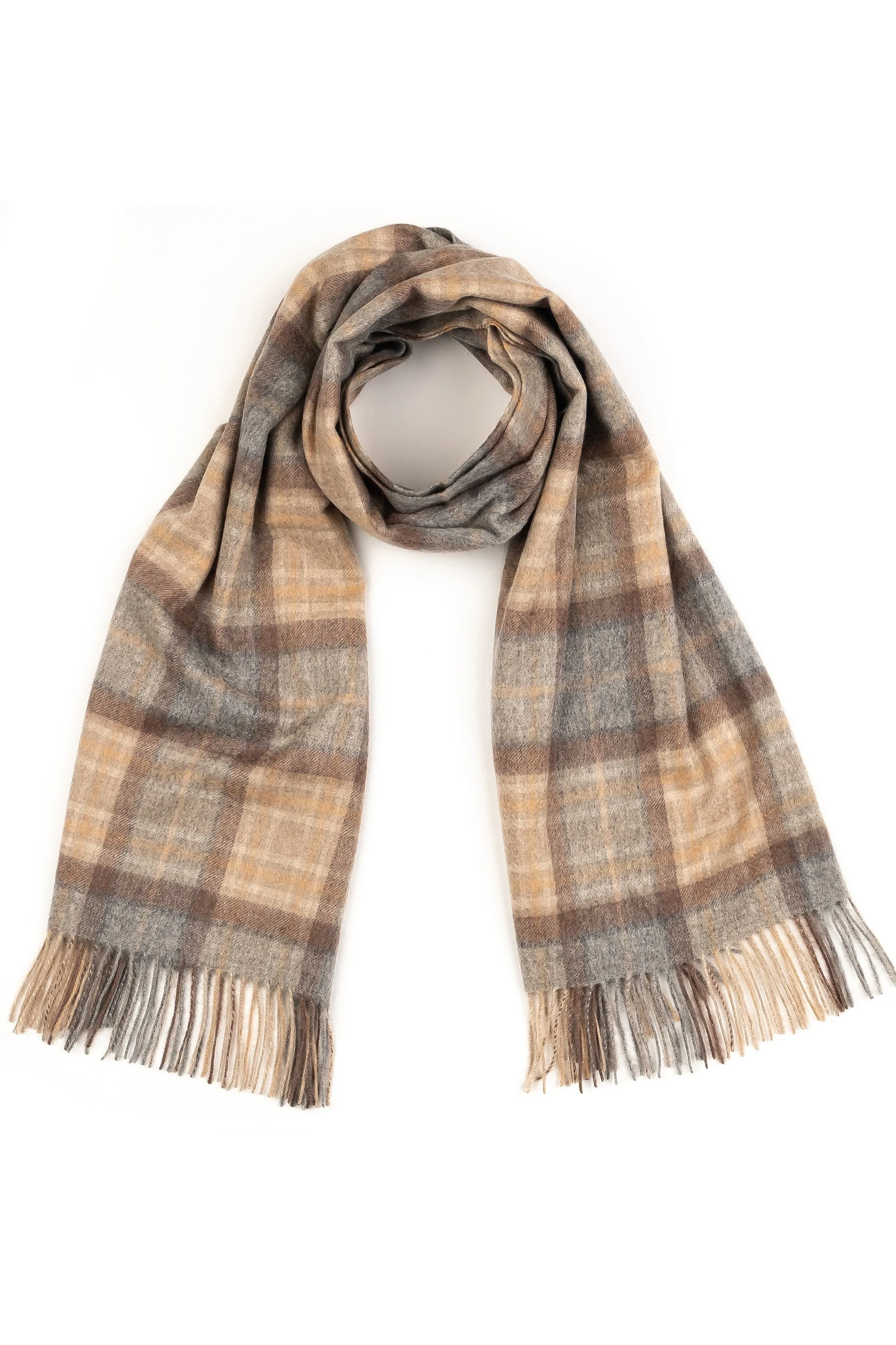 Heritage Tartan Cashmere Stole - Mackellar Natural