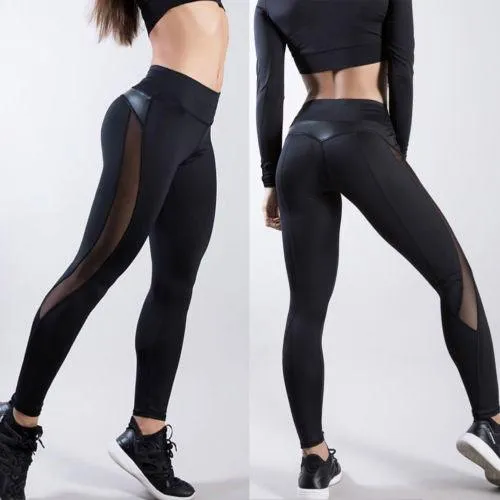 High Waist Exercise Mesh Dry Quick Jogging Pants