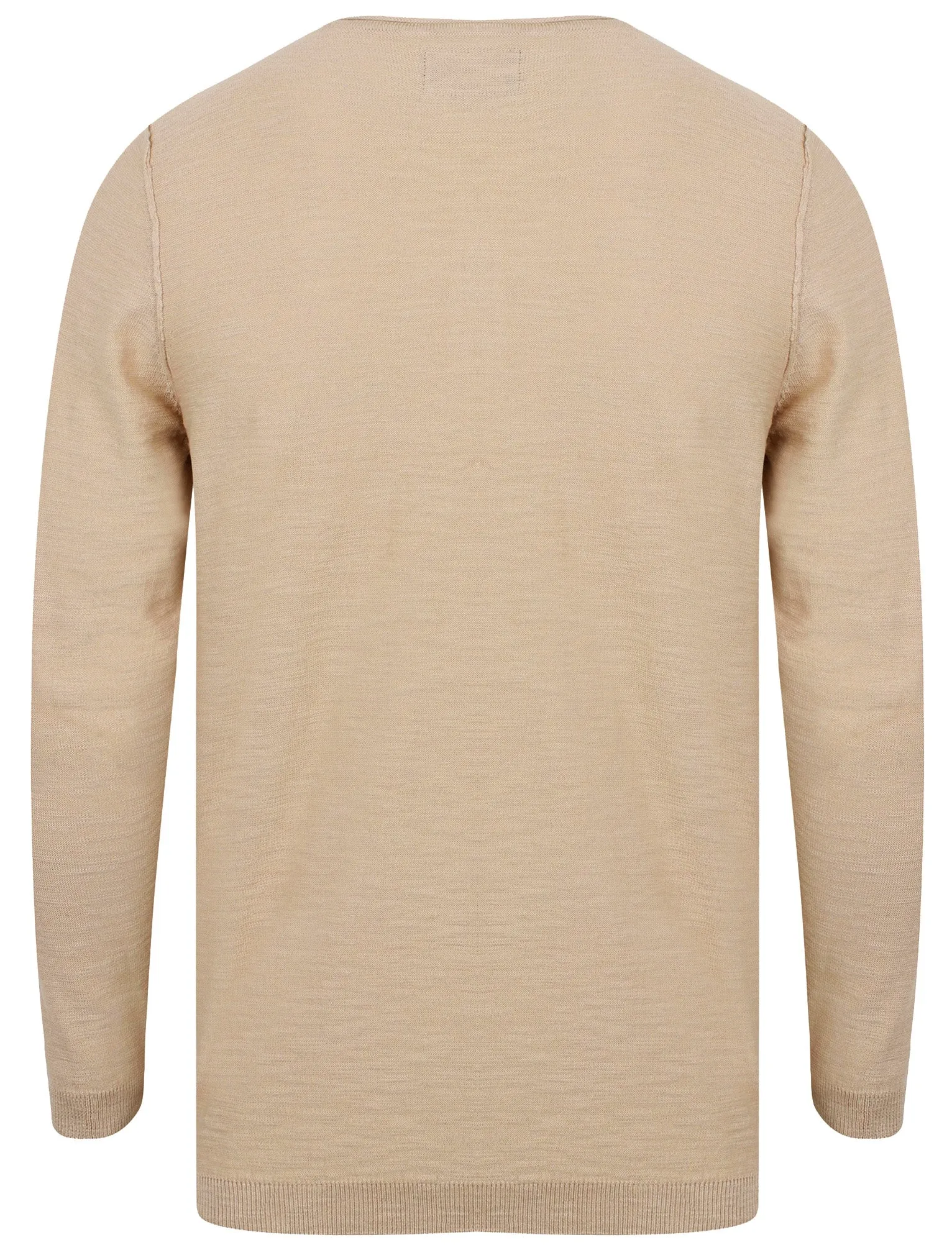 Hoggle Cotton Slub Henley Jumper In Stone - Dissident