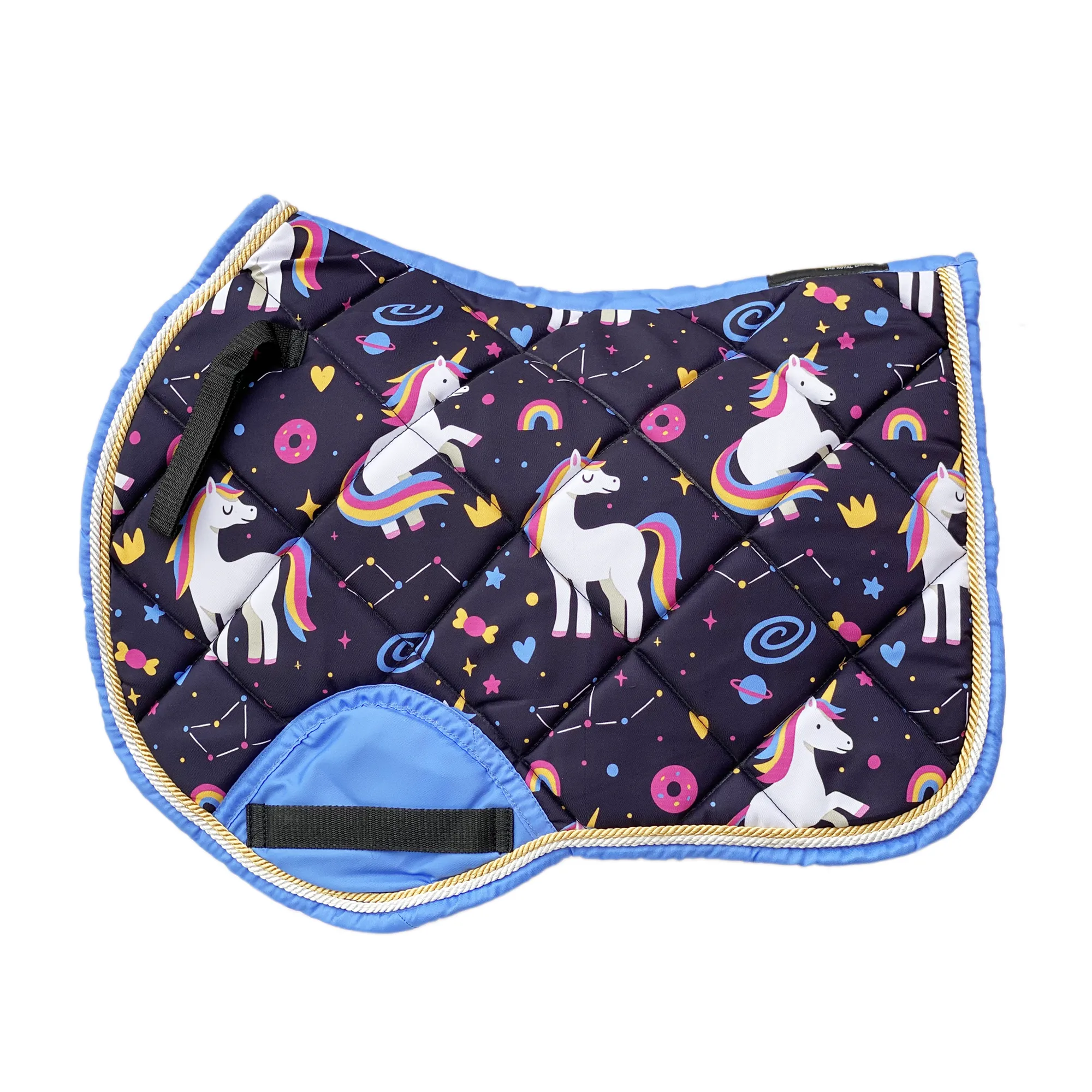 Horse Riding Unicorn Style Cotton Jumper Saddle Pad And Fly Veil Set