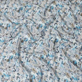 Icy Camo Abstract Synthetic Modal Satin Fabric - Cool Tones, 110cm - Purchase Online-D17984