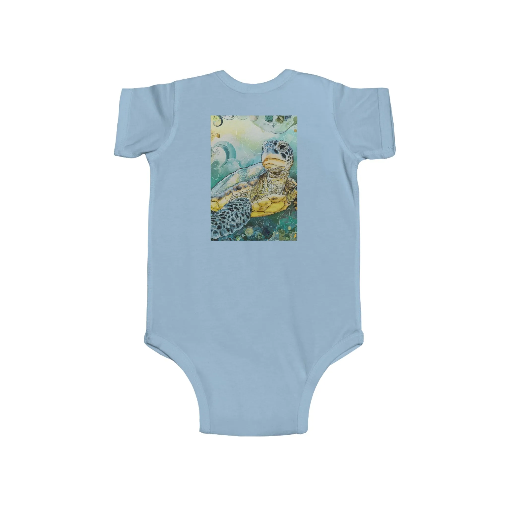 Infant Fine Jersey Bodysuit - Sea Turtle