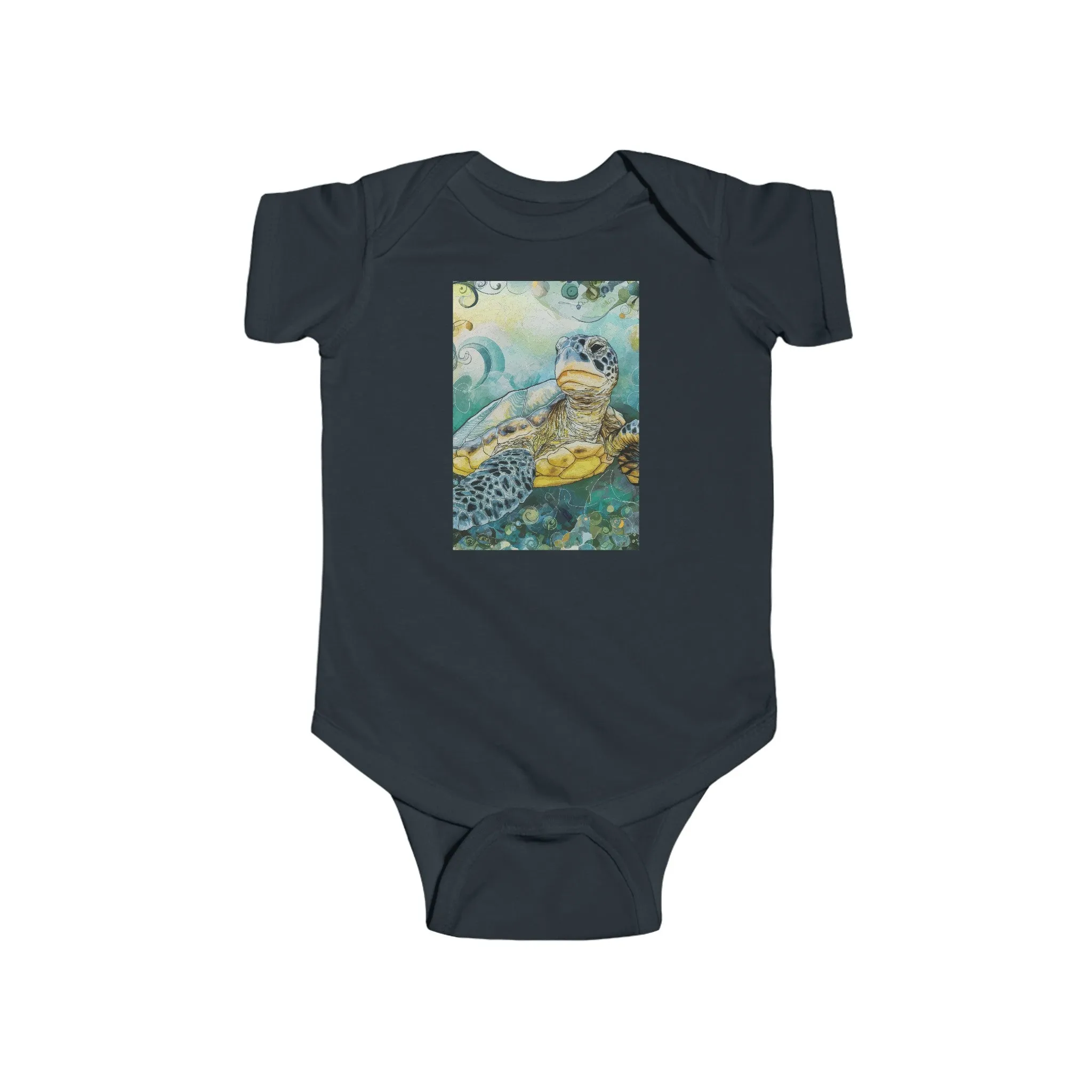 Infant Fine Jersey Bodysuit - Sea Turtle