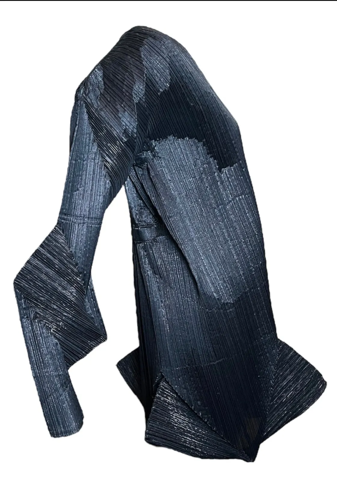 Issey Miyake A/W 1994-95 Black Pleated Architectural Avant-Garde Dress