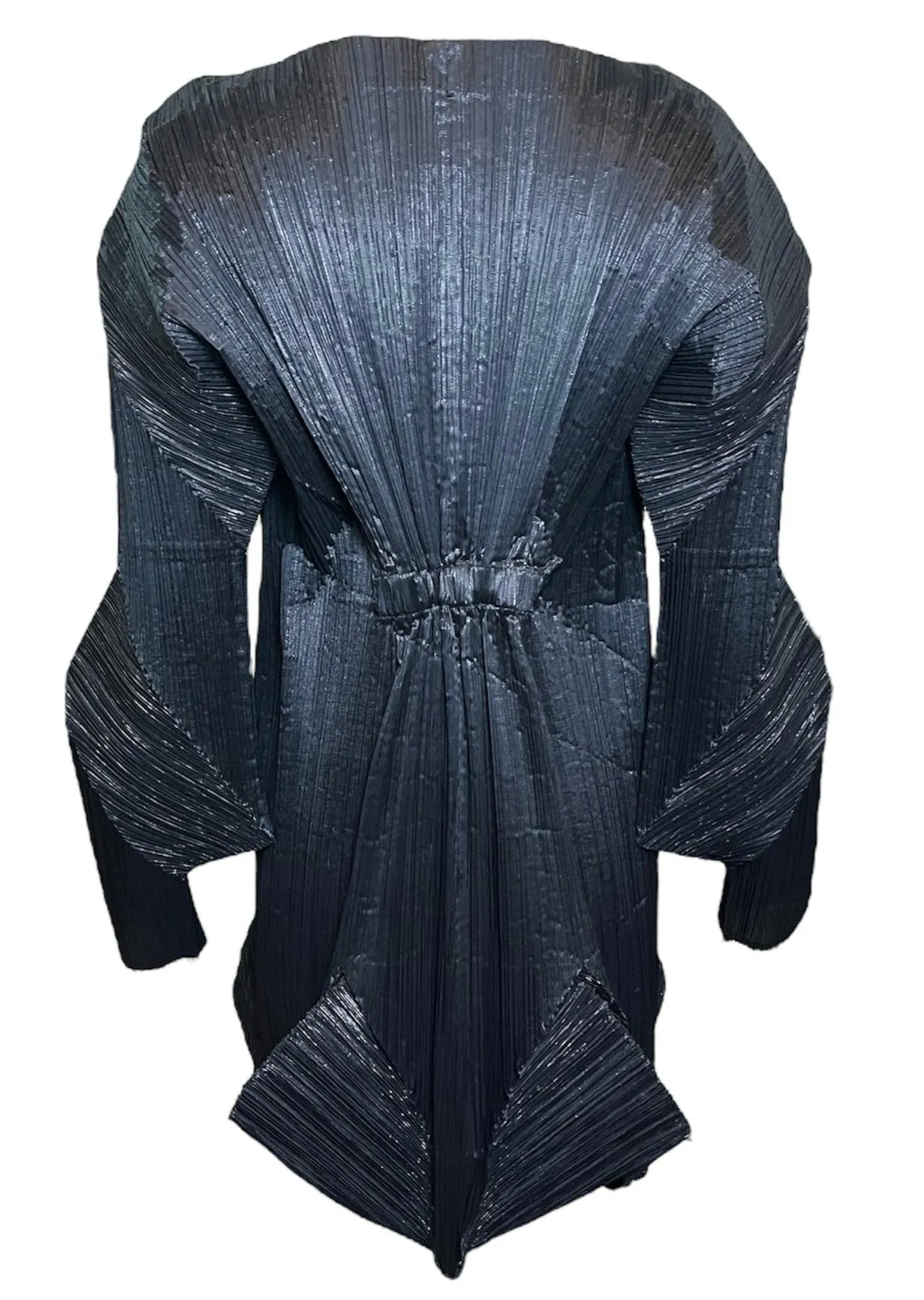 Issey Miyake A/W 1994-95 Black Pleated Architectural Avant-Garde Dress