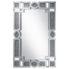 Jackie - Acrylic Crystal Frame Wall Mirror - Silver