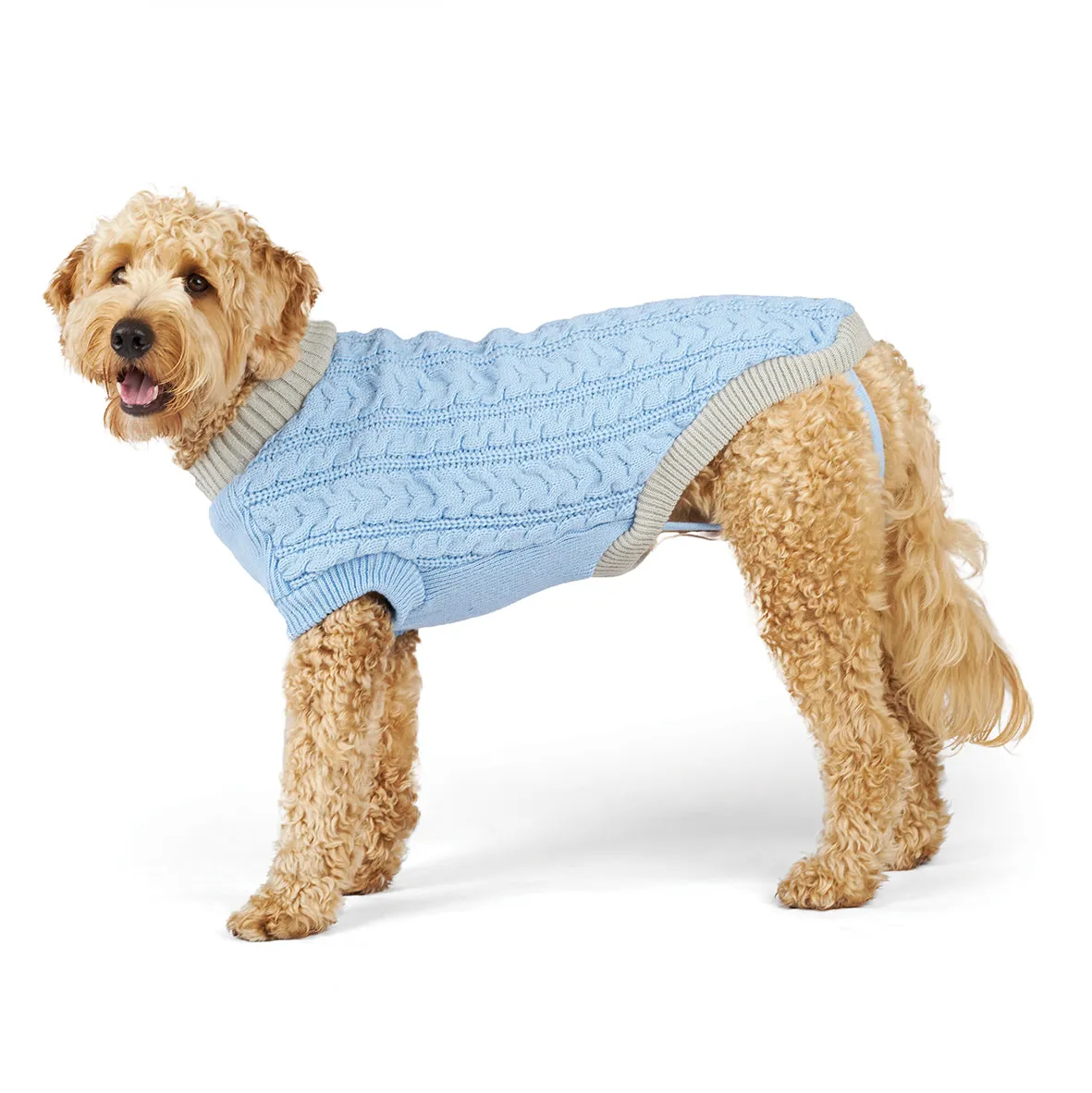 Kazoo Apparel Cable Knit Dog Jumper Blue Large ***