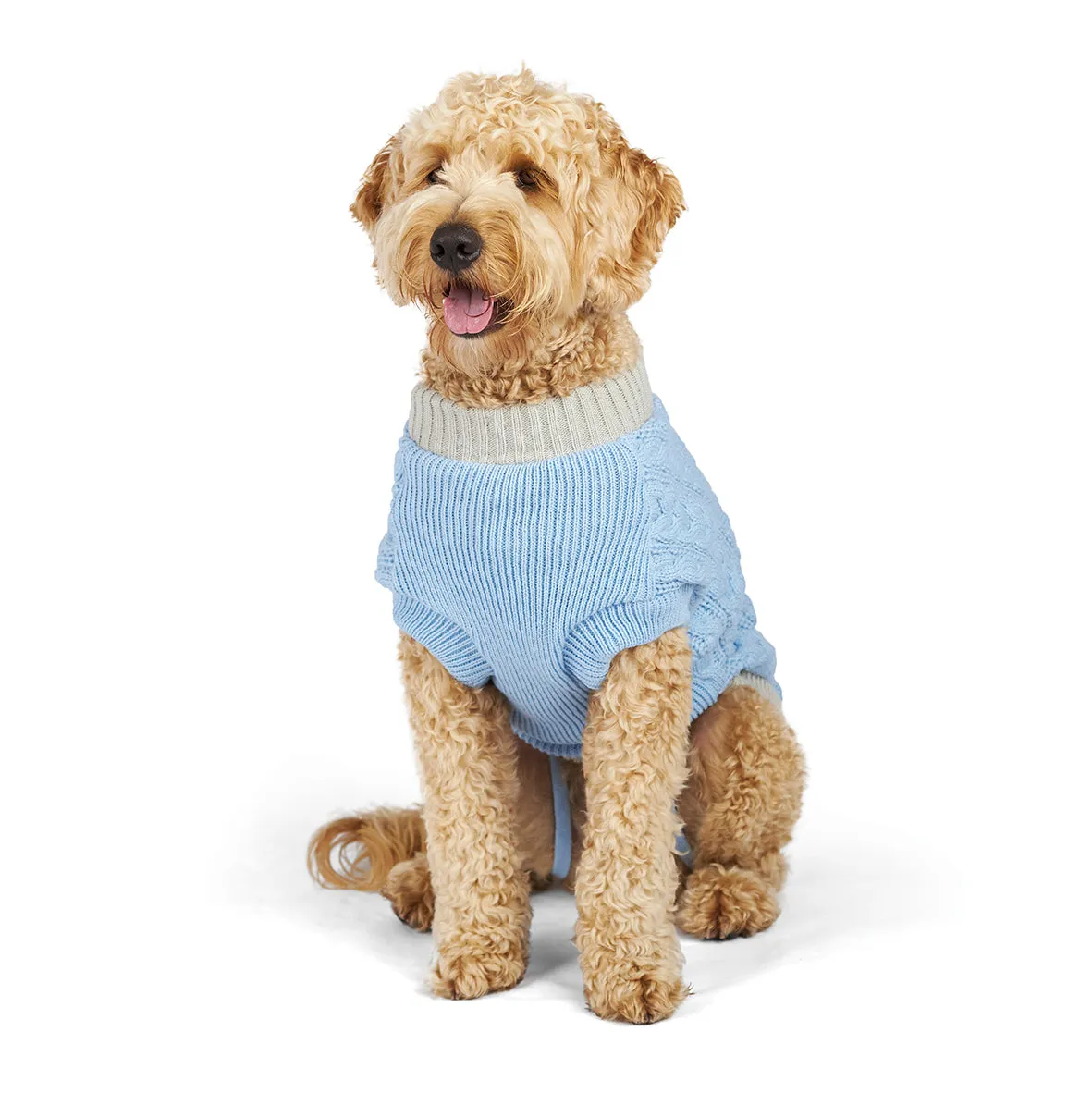 Kazoo Apparel Cable Knit Dog Jumper Blue Large ***