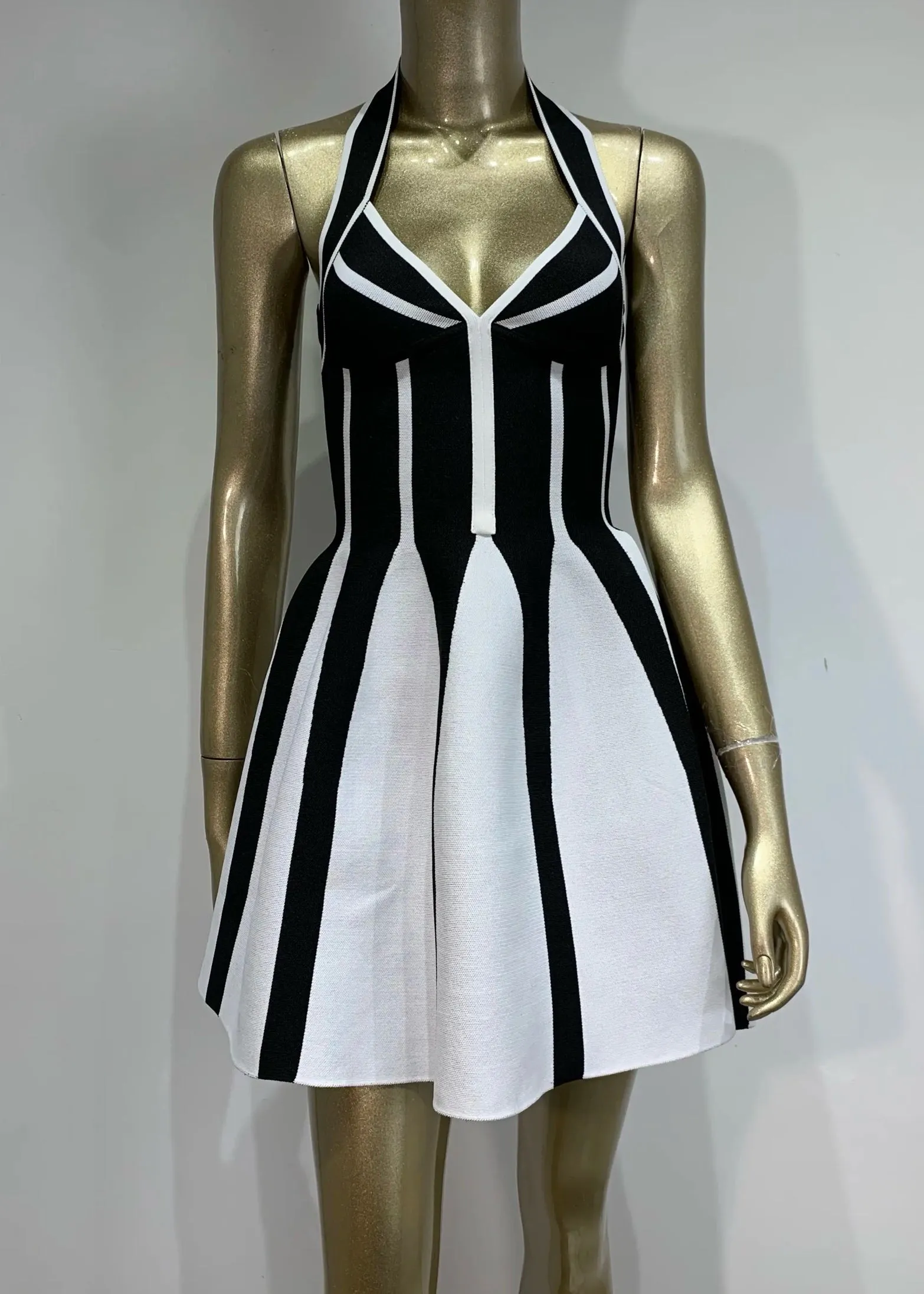 Koralia Striped Halter Dress