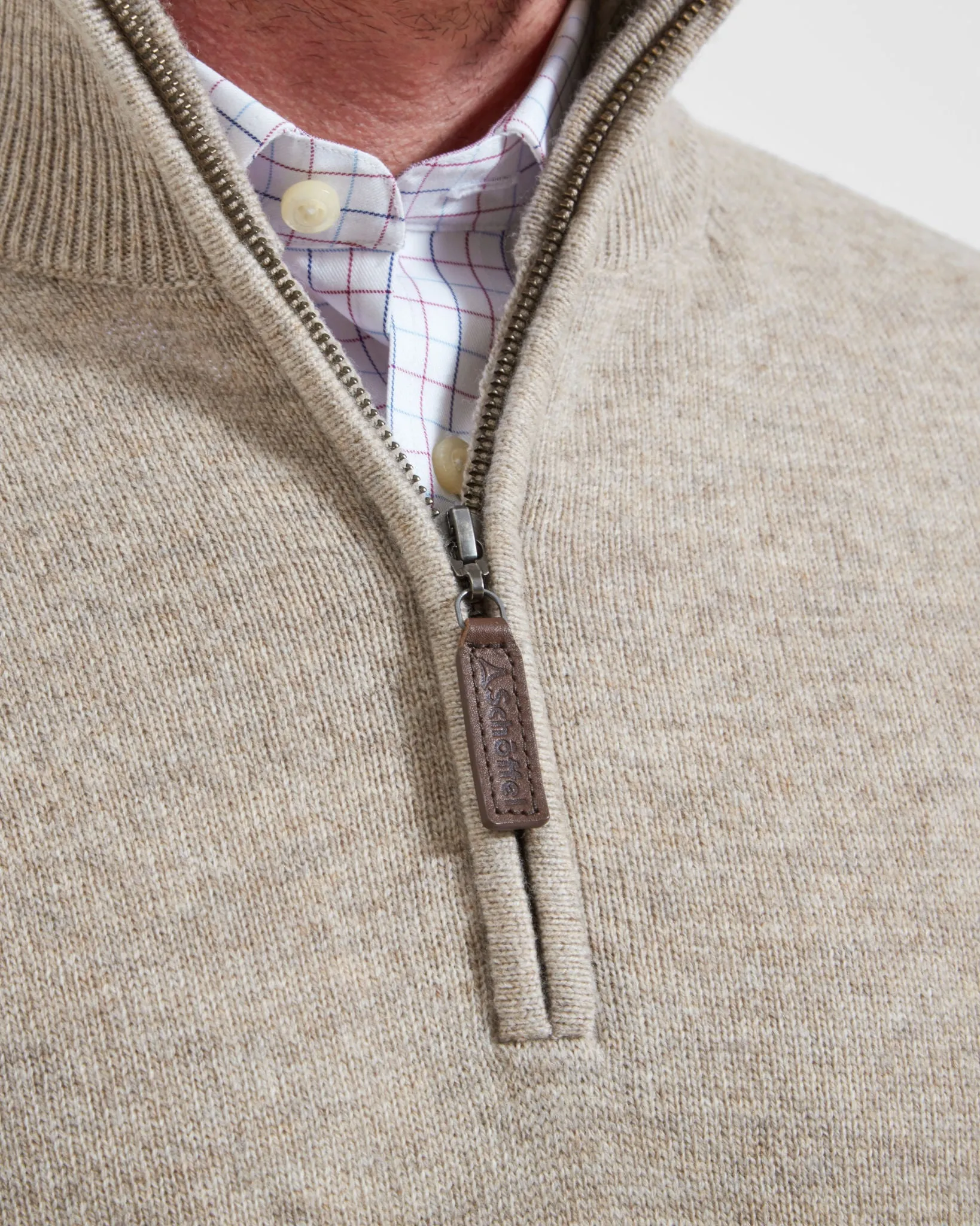 Lambswool 1/4 Zip Jumper - Oat