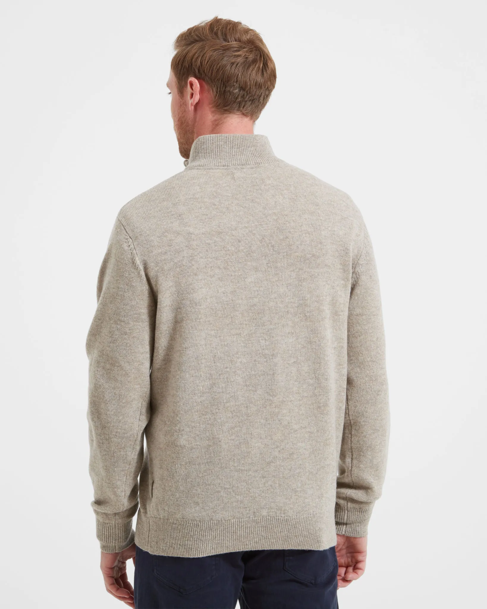 Lambswool 1/4 Zip Jumper - Oat