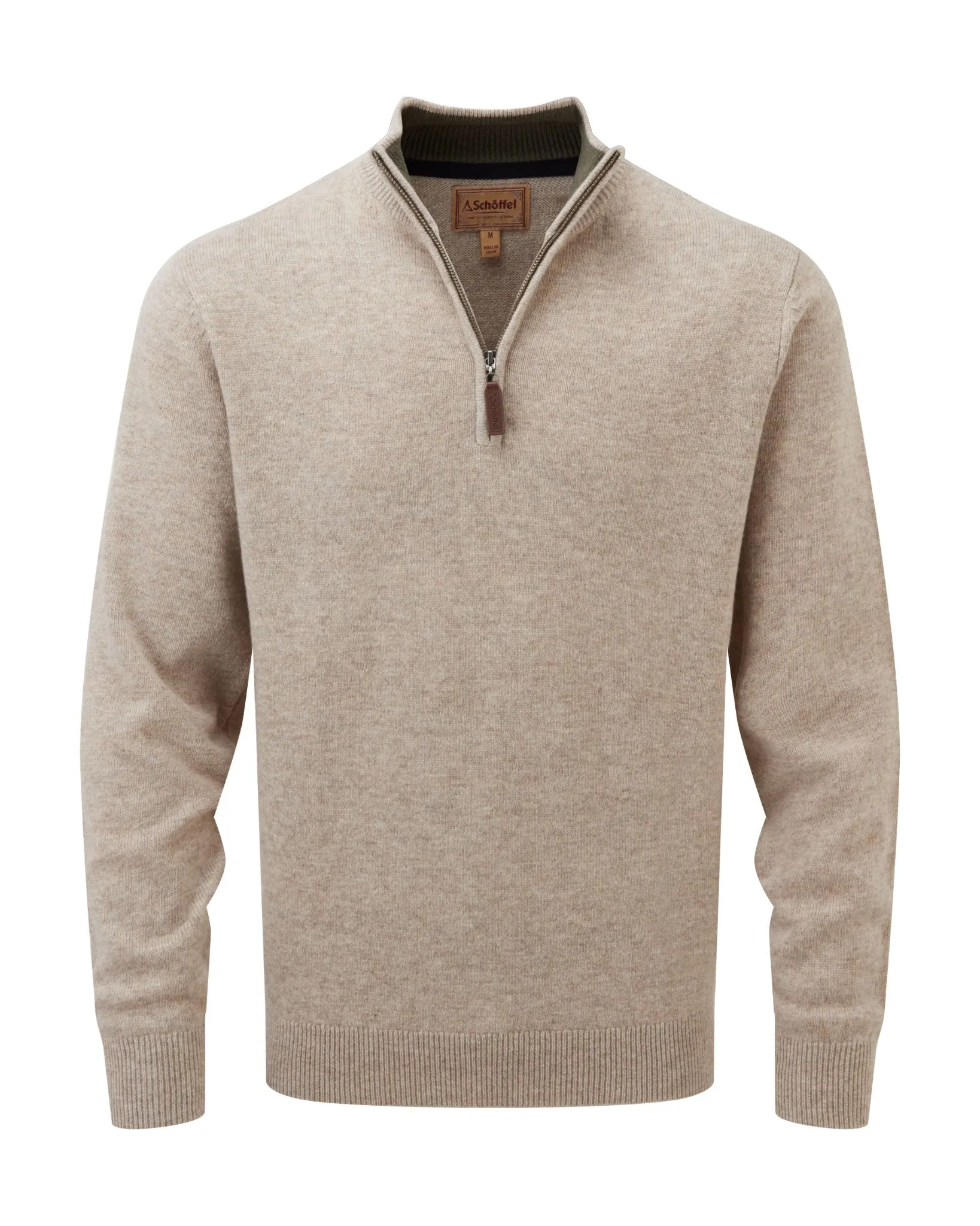 Lambswool 1/4 Zip Jumper - Oat