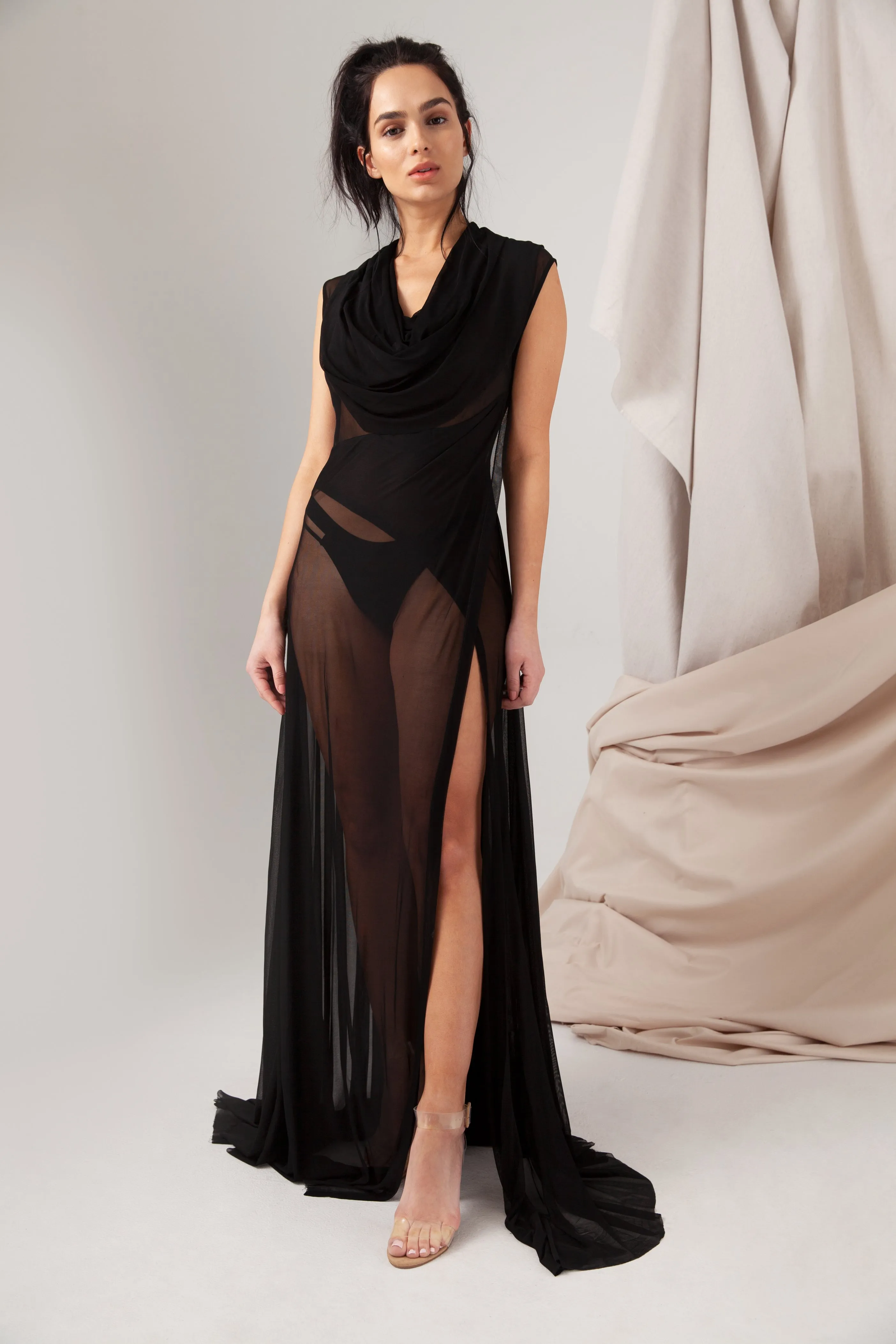 Lâcher Prise - Jasmine Black Sheer Gown