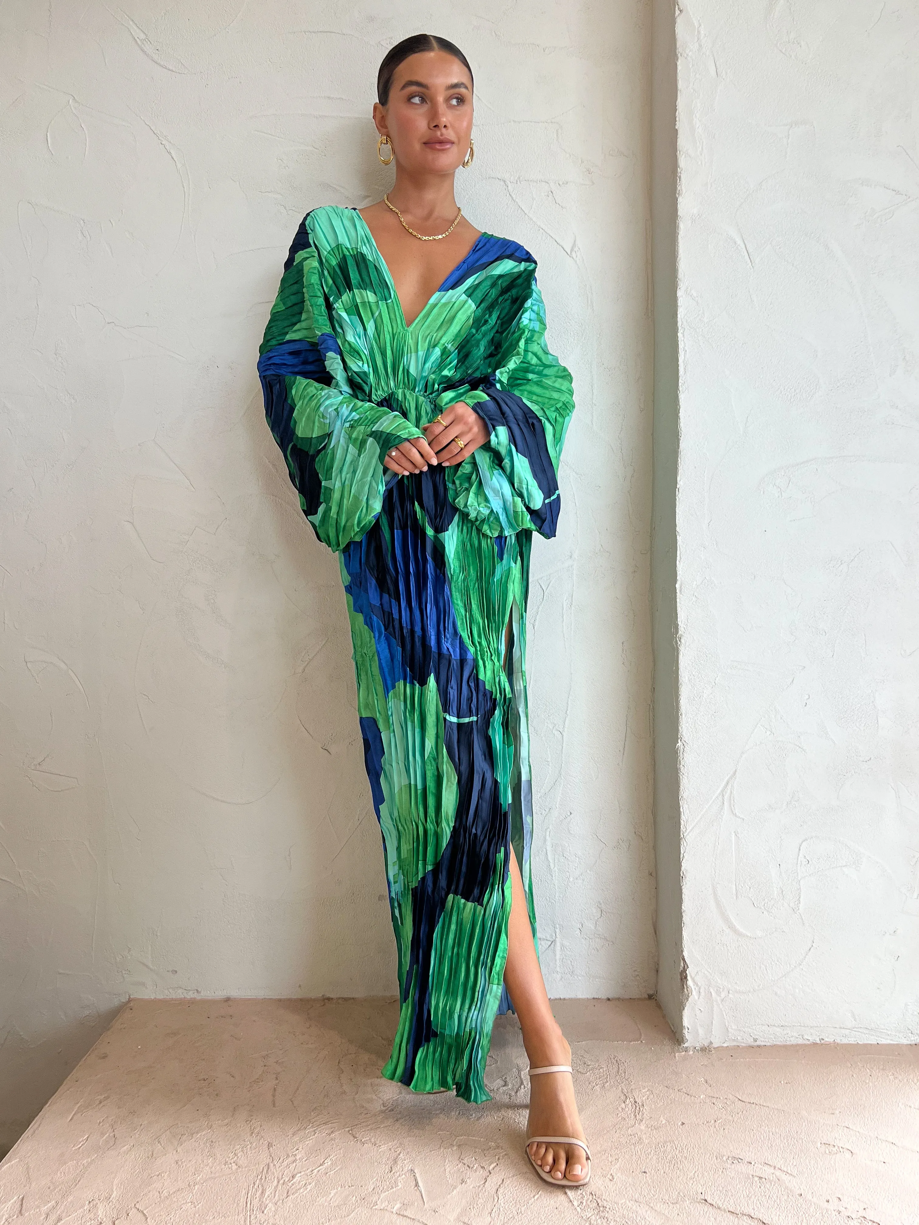 Lidee De Luxe Gown in Capri Blue/Green