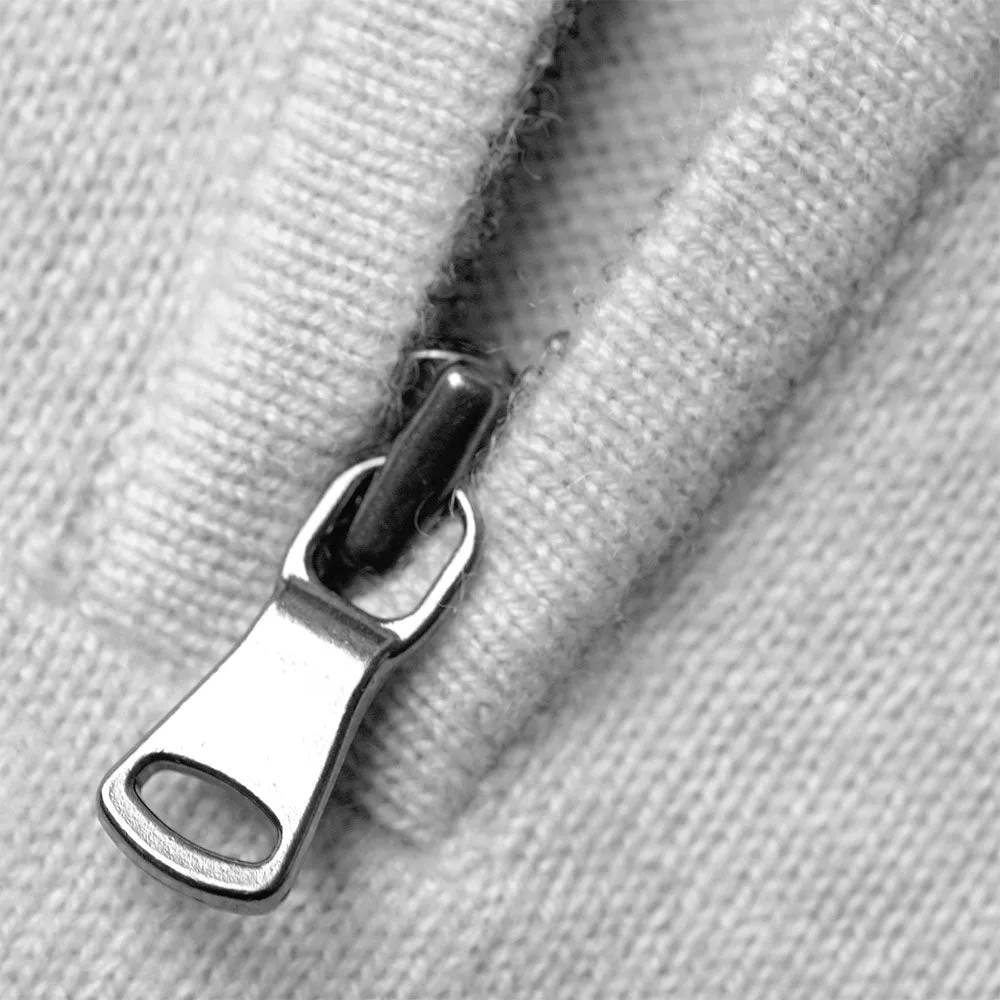 Light Grey Cashmere Quarter-Zip Jumper