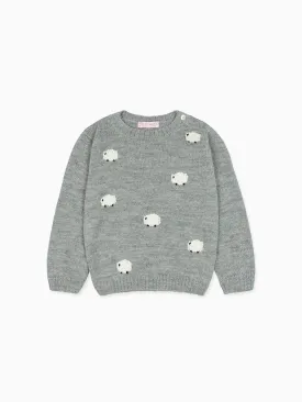 Light Grey Oveja Alpaca Baby Jumper