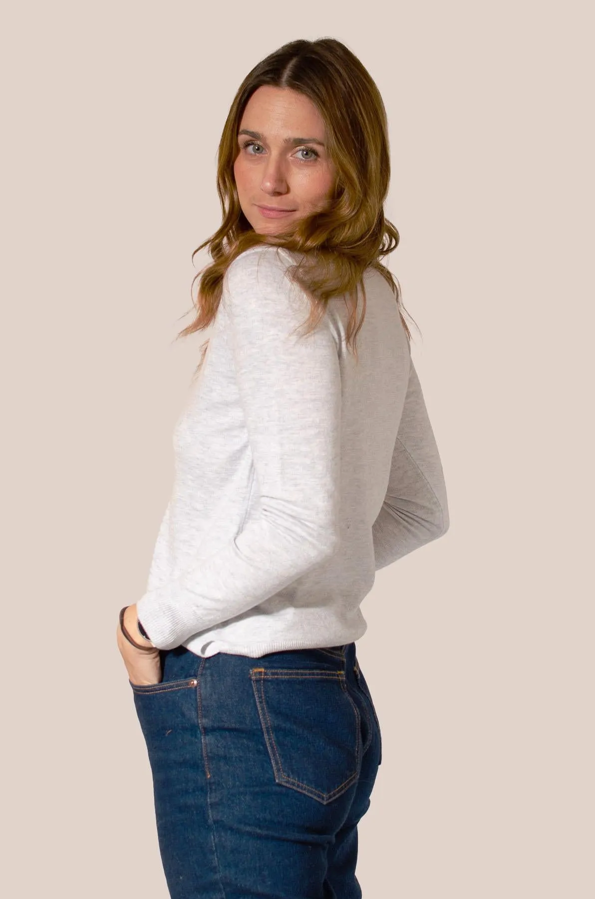 Light Knit V Neck Jumper