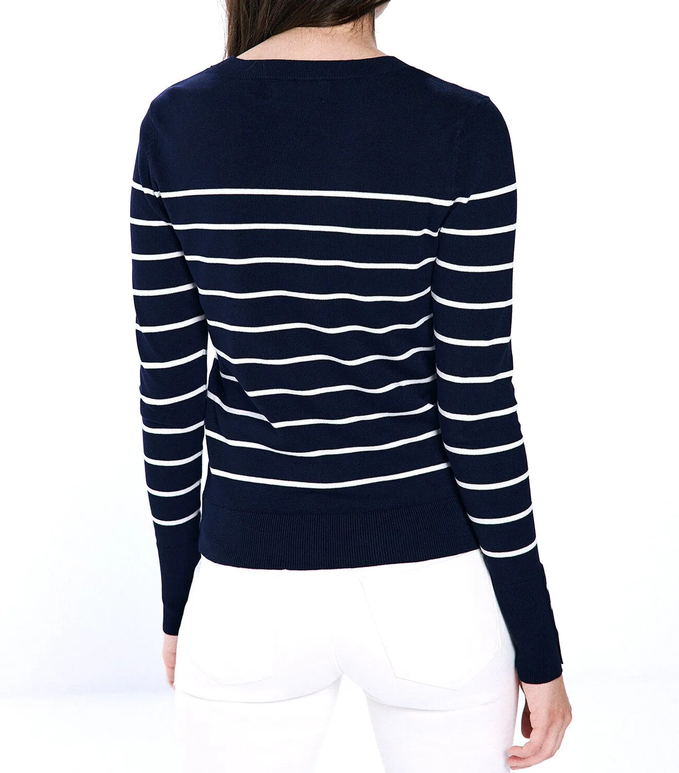 Lightweight Buttoned Cuff Jumper
 Navy