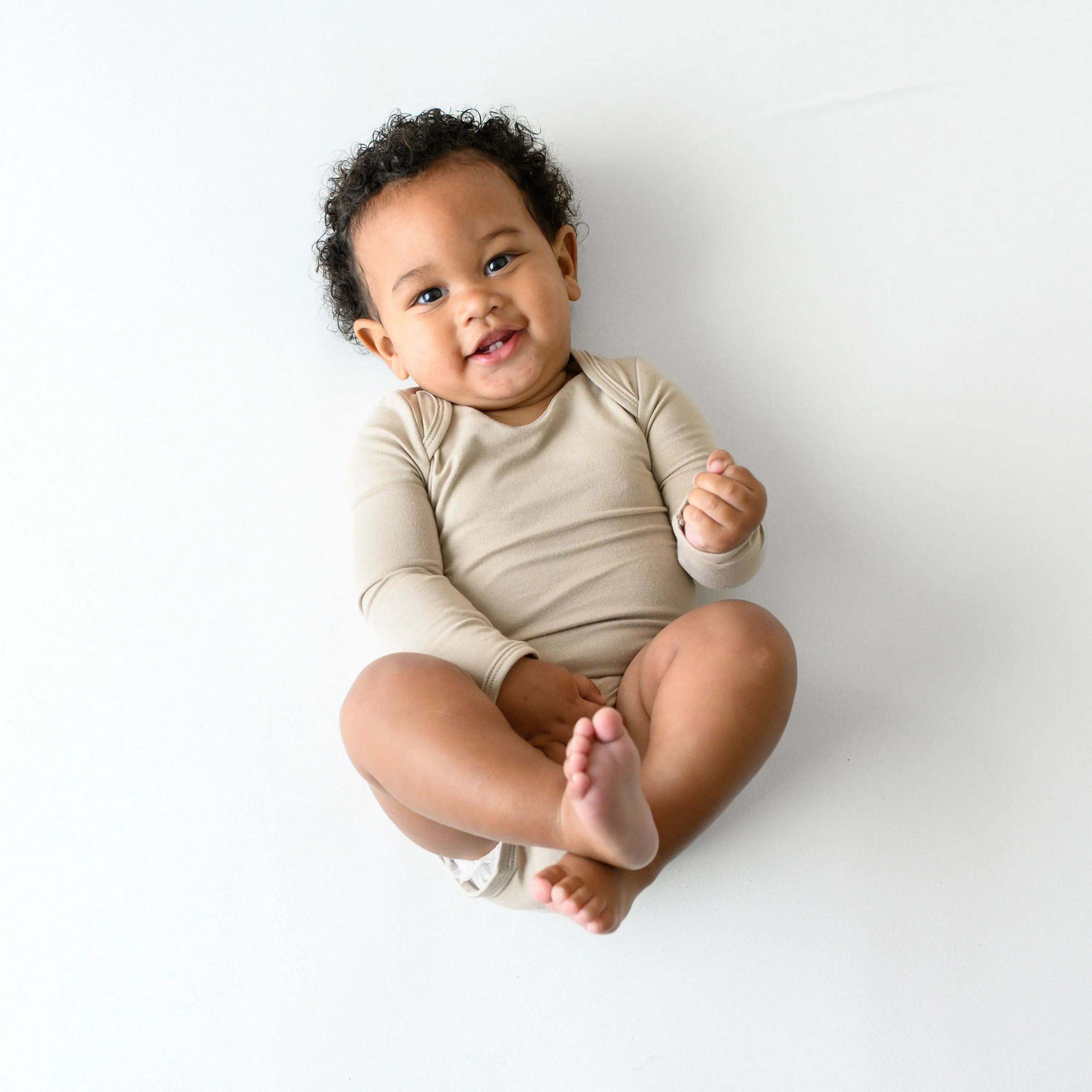 Long Sleeve Bodysuit in Almond