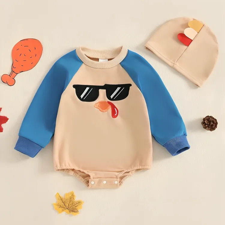 Long Sleeve Thanksgiving Turkey Bodysuit