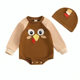 Long Sleeve Thanksgiving Turkey Bodysuit