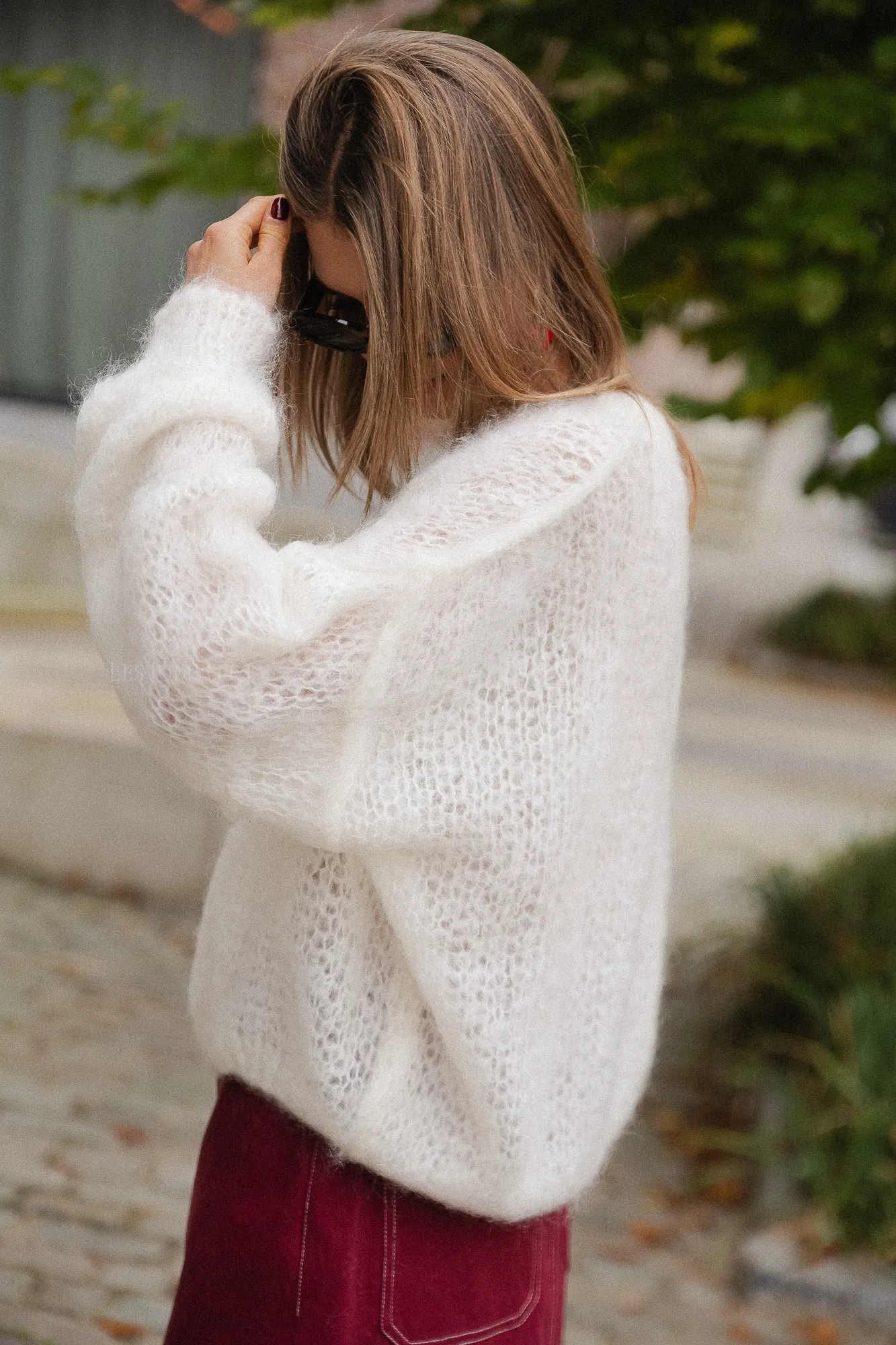 Madison mohair jumper ecru