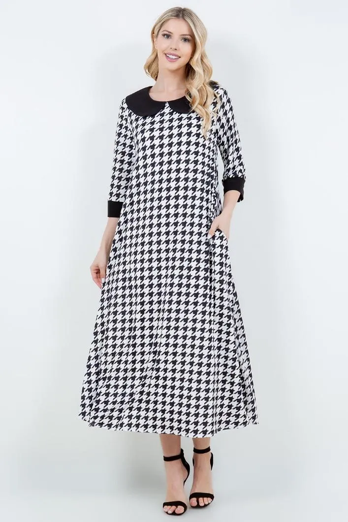 Mary Sue Houndstooth Dress