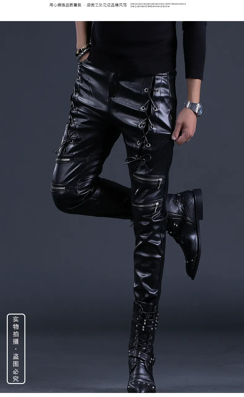 Men's Winter Thermal Faux Leather Pants – Windproof Motorcycle & Performance Pants for Outdoor Riding