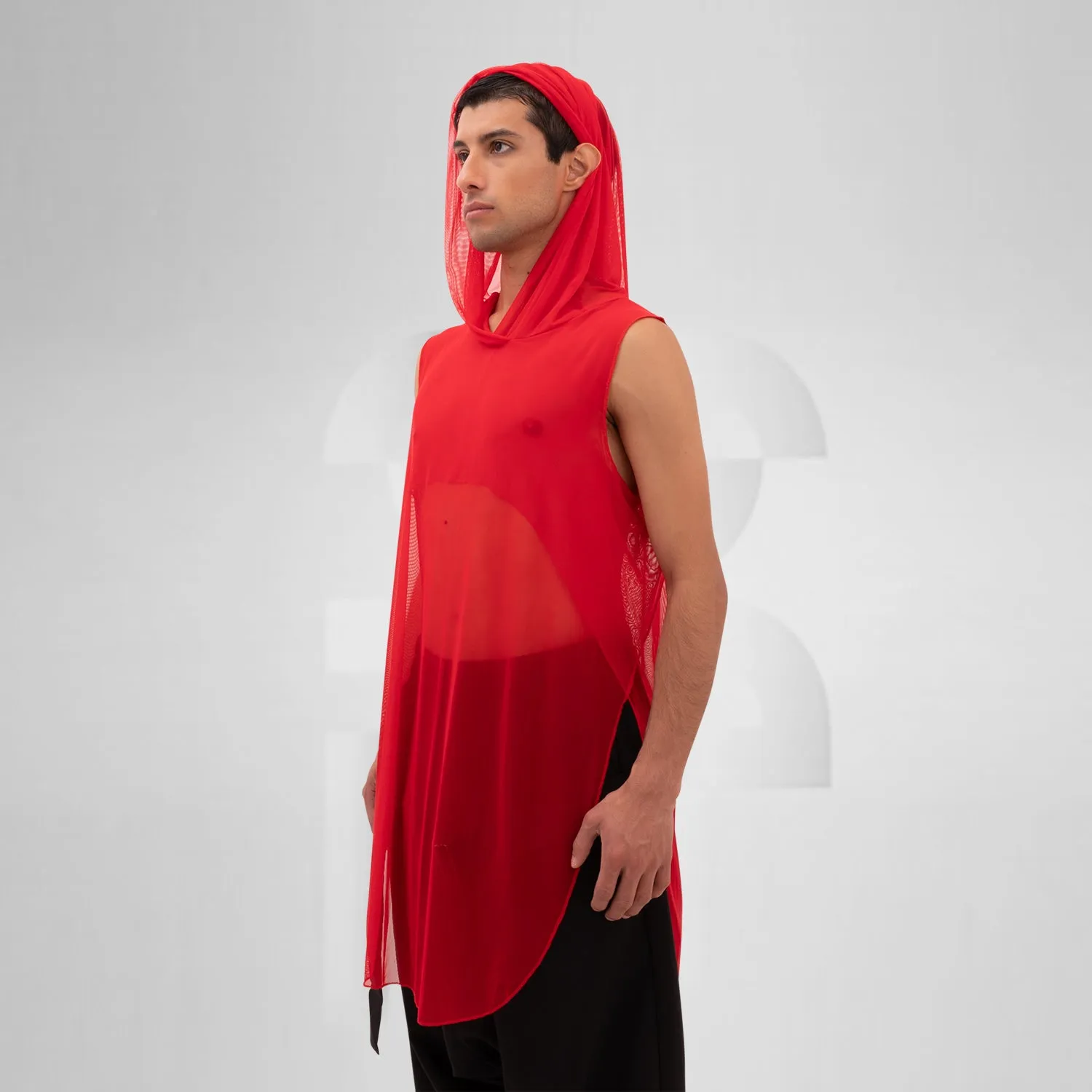 Mesh Avant-Garde Shirt with Hood