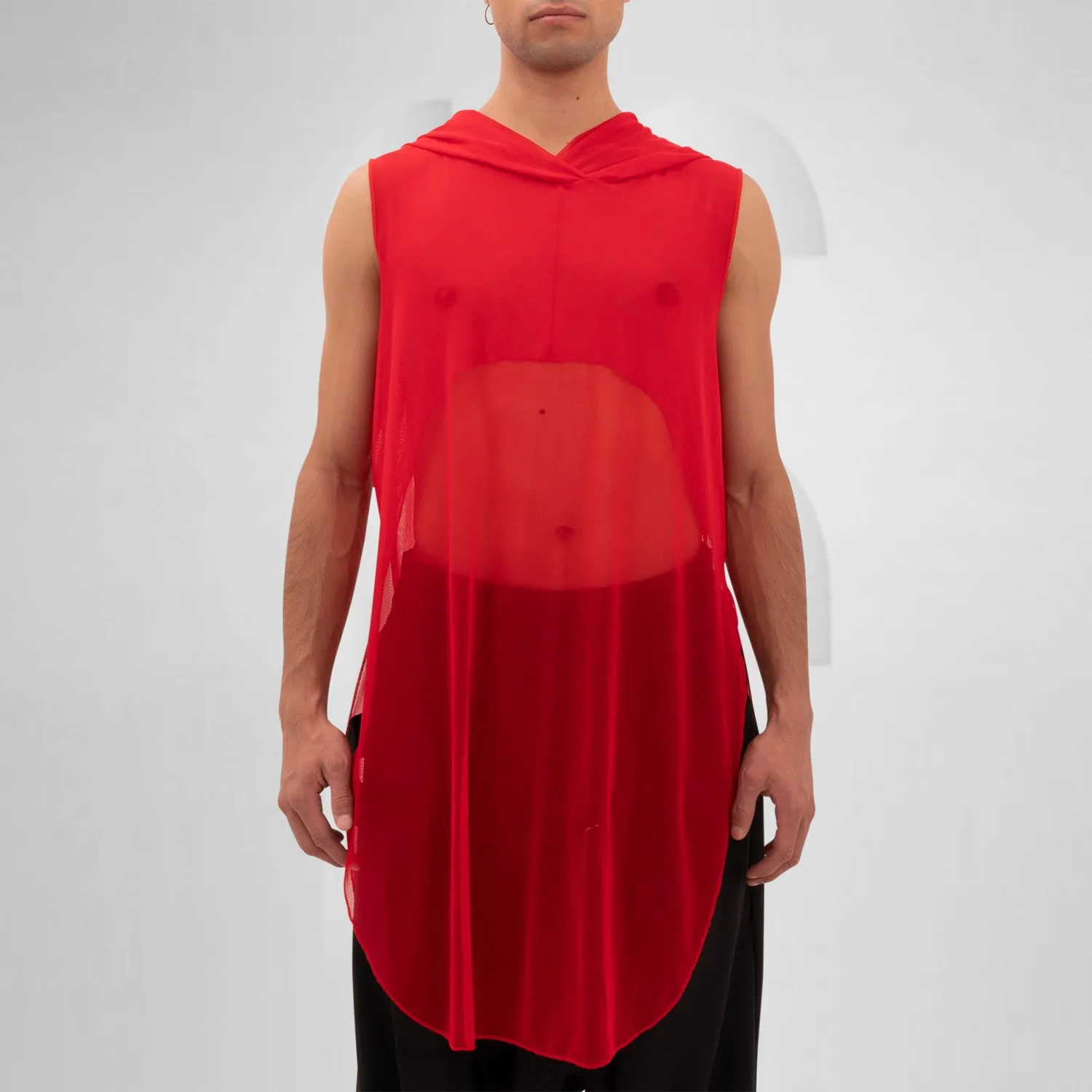 Mesh Avant-Garde Shirt with Hood