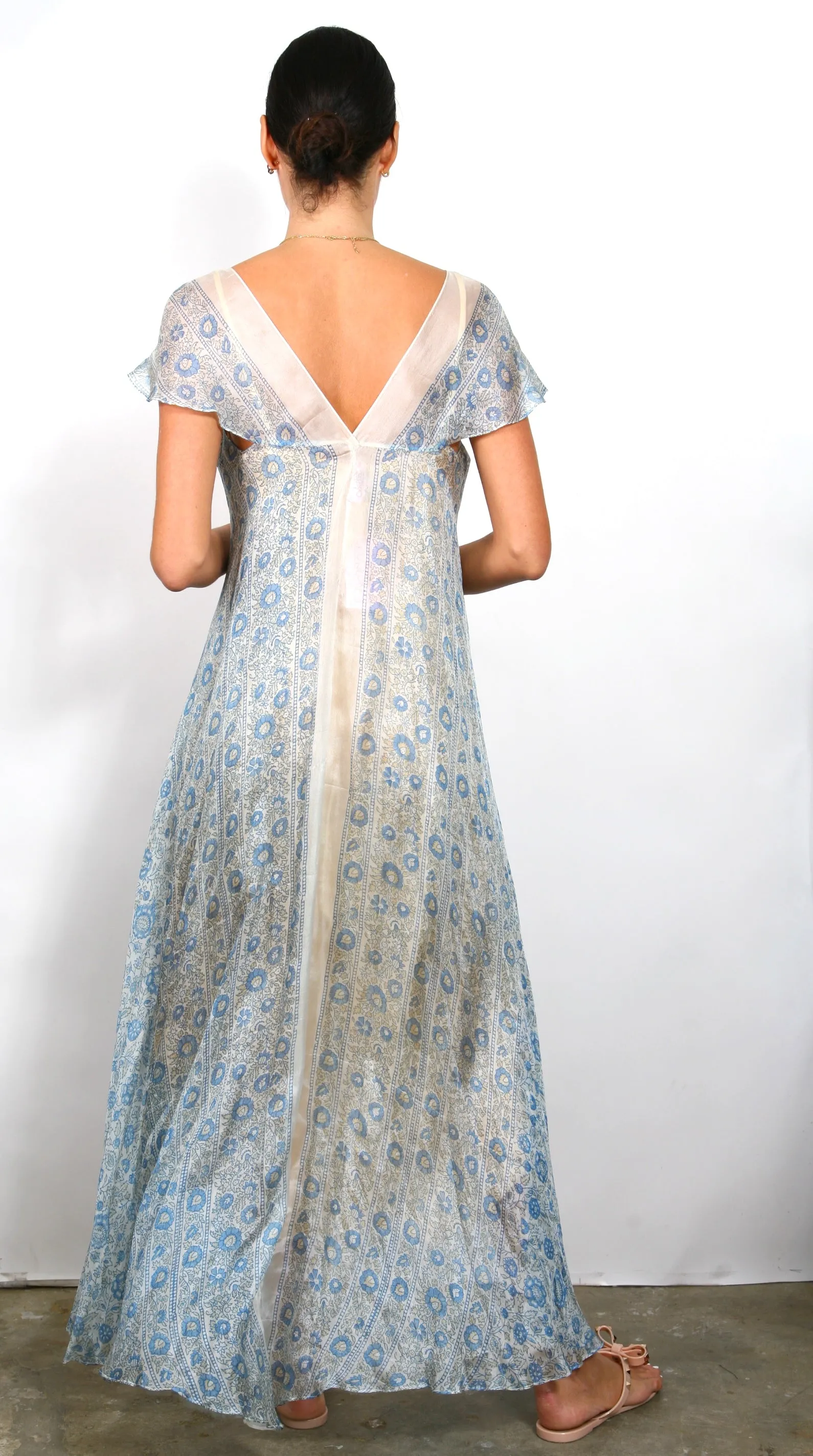 Midsummer Cap Sl Dress - White/Blue