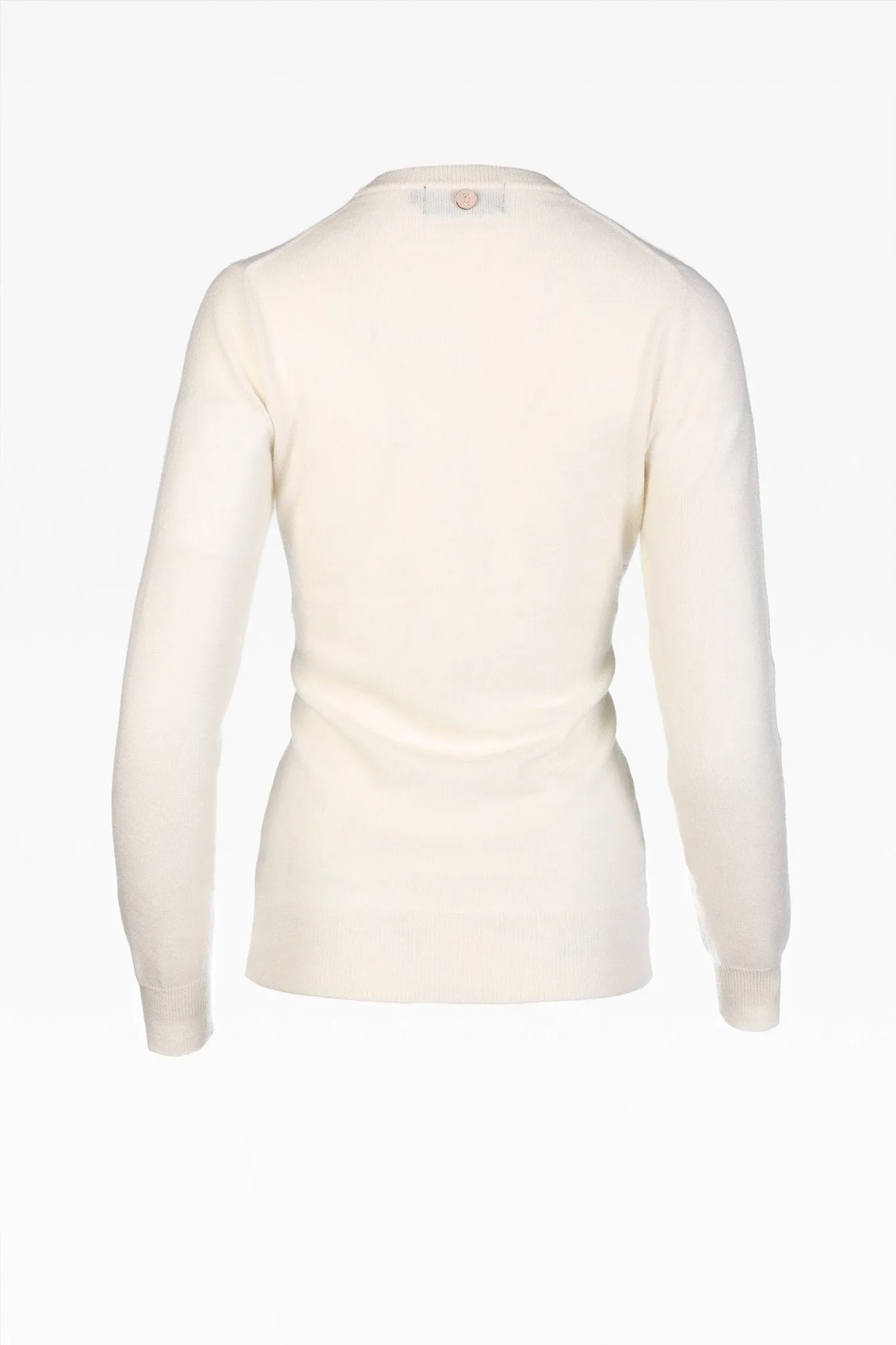 Millie Ladies Cashmere Crew Neck Jumper in Cloud White