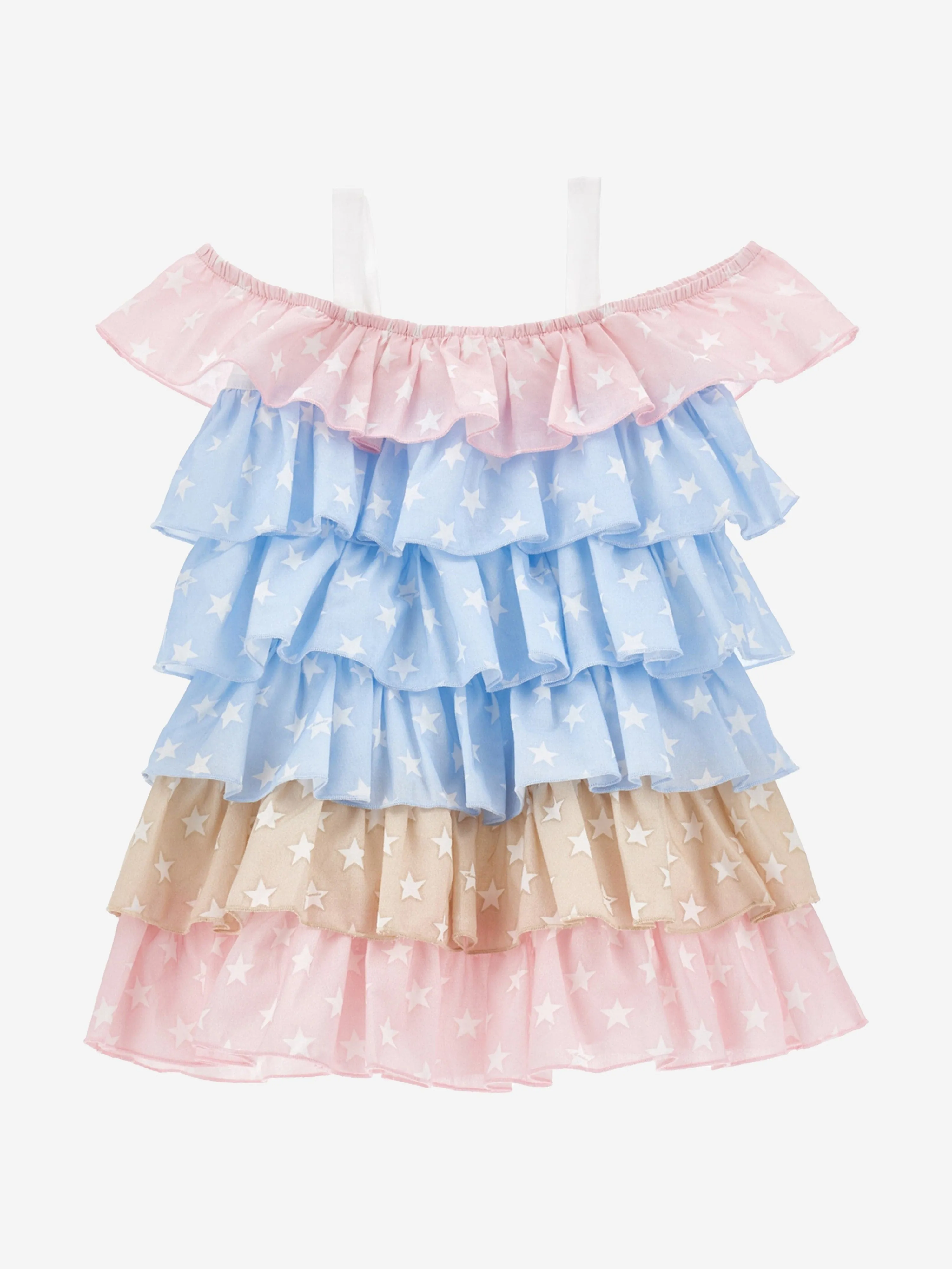 Monnalisa Girls Ruffle Sundress in Multicolour