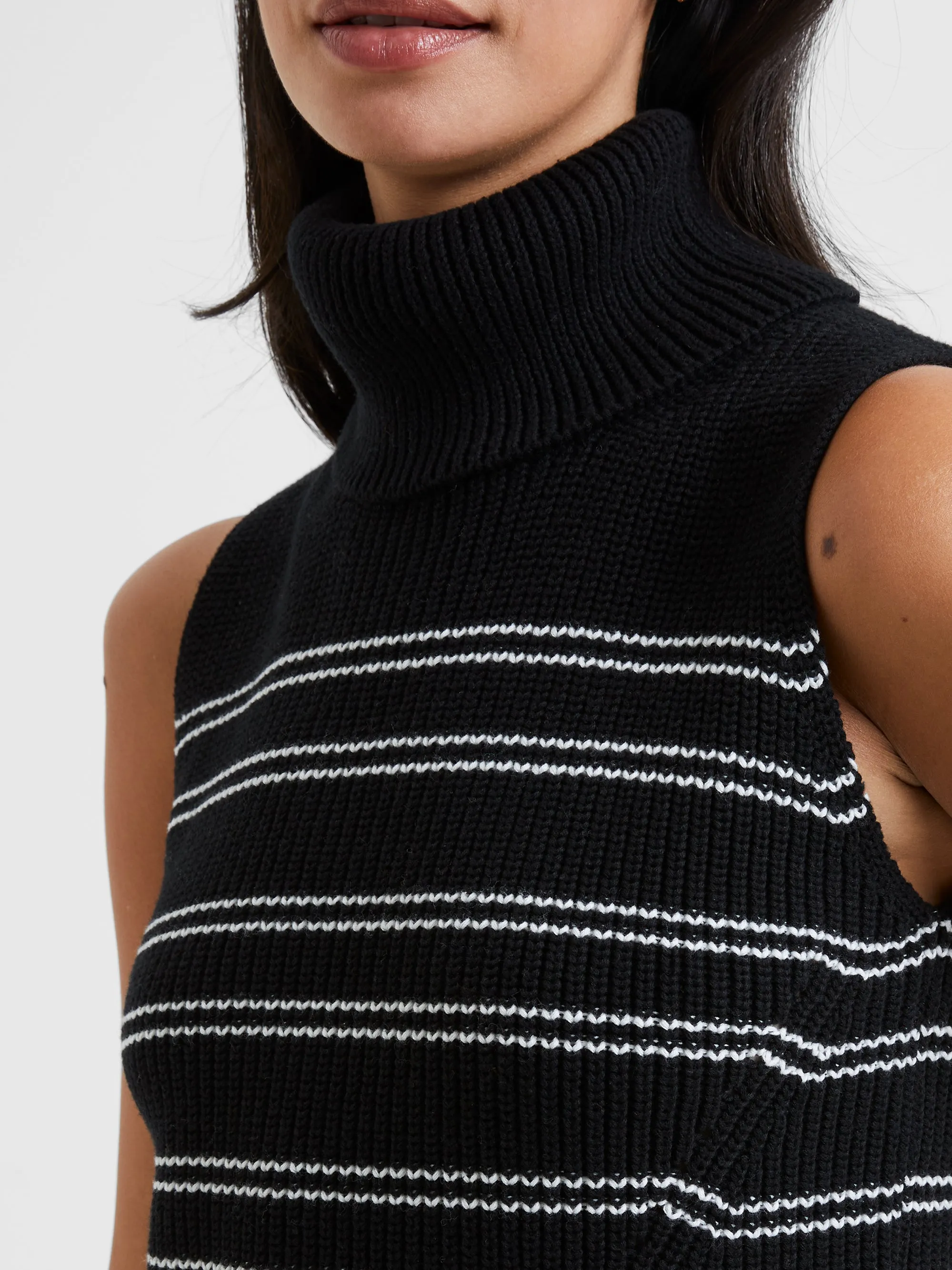 Mozart Stripe Cropped Sleeveless Jumper