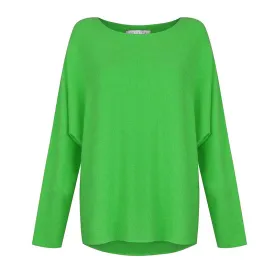 Mya Lightweight Boxy Jumper in Grass Green