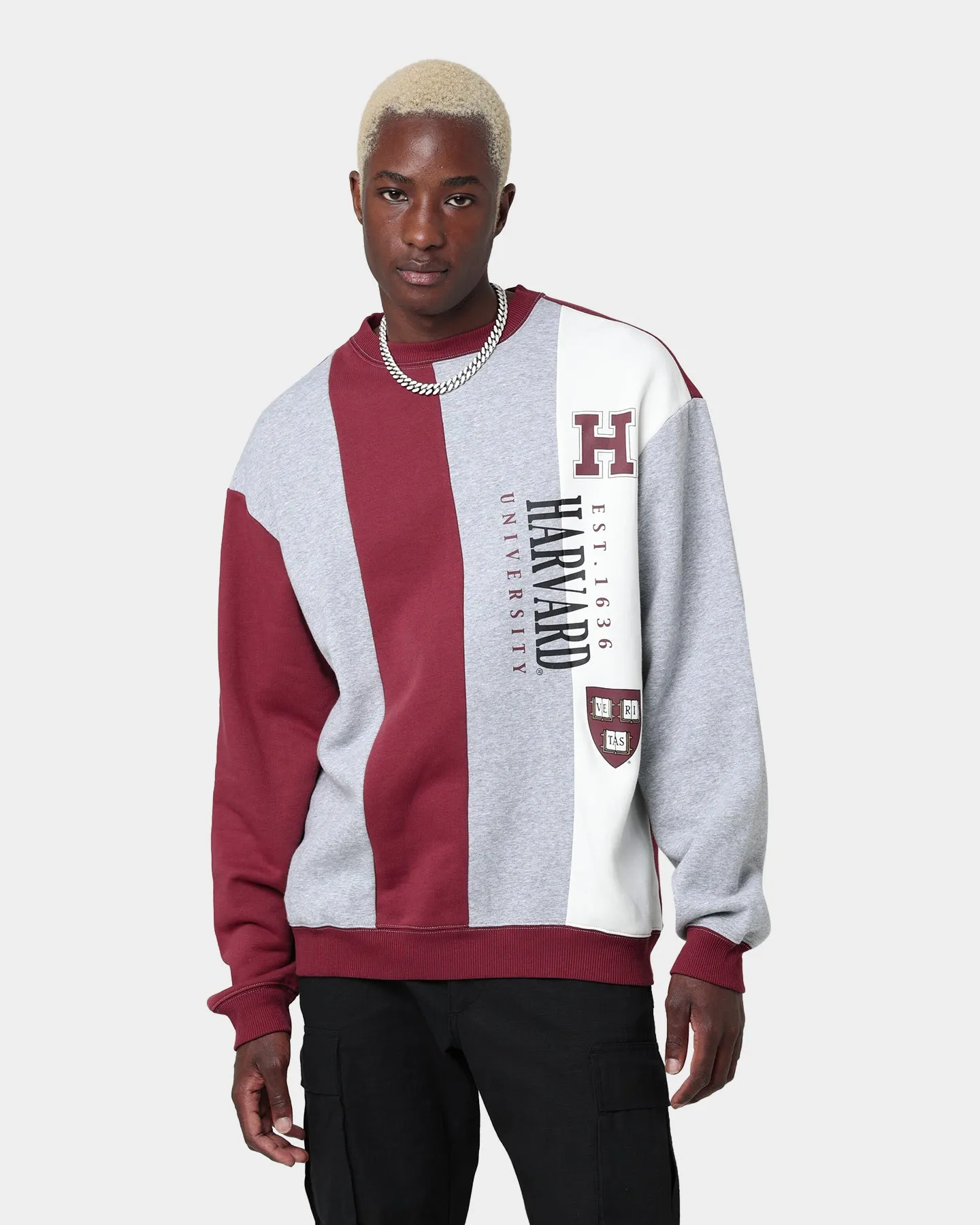 National Collegiate Athletic ASSC Vertical Panel Crewneck Burgundy