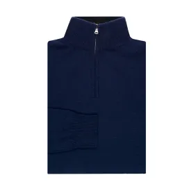 Navy Cashmere Quarter-Zip Jumper